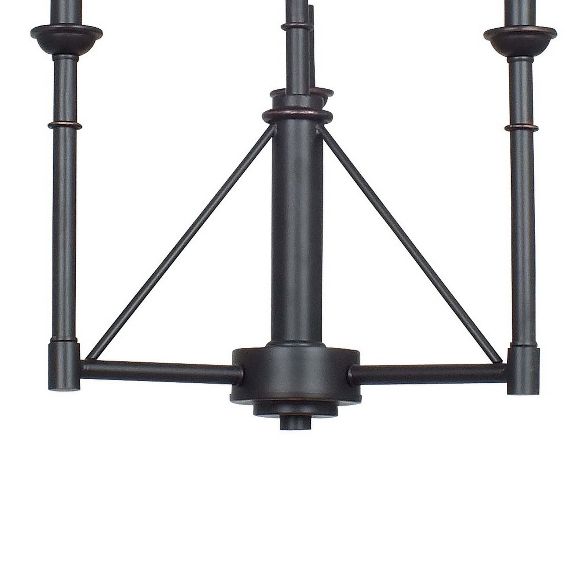 Niva 25 Inch Modern 3 Light Chandelier, Candelabra Style, Metal, Bronze