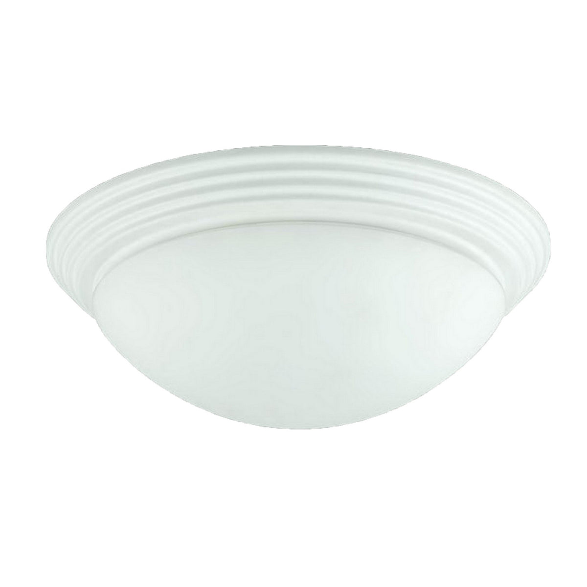 Jesse 12 Inch Modern Ceiling Lamp with White Glass Dome Shade, White Trim