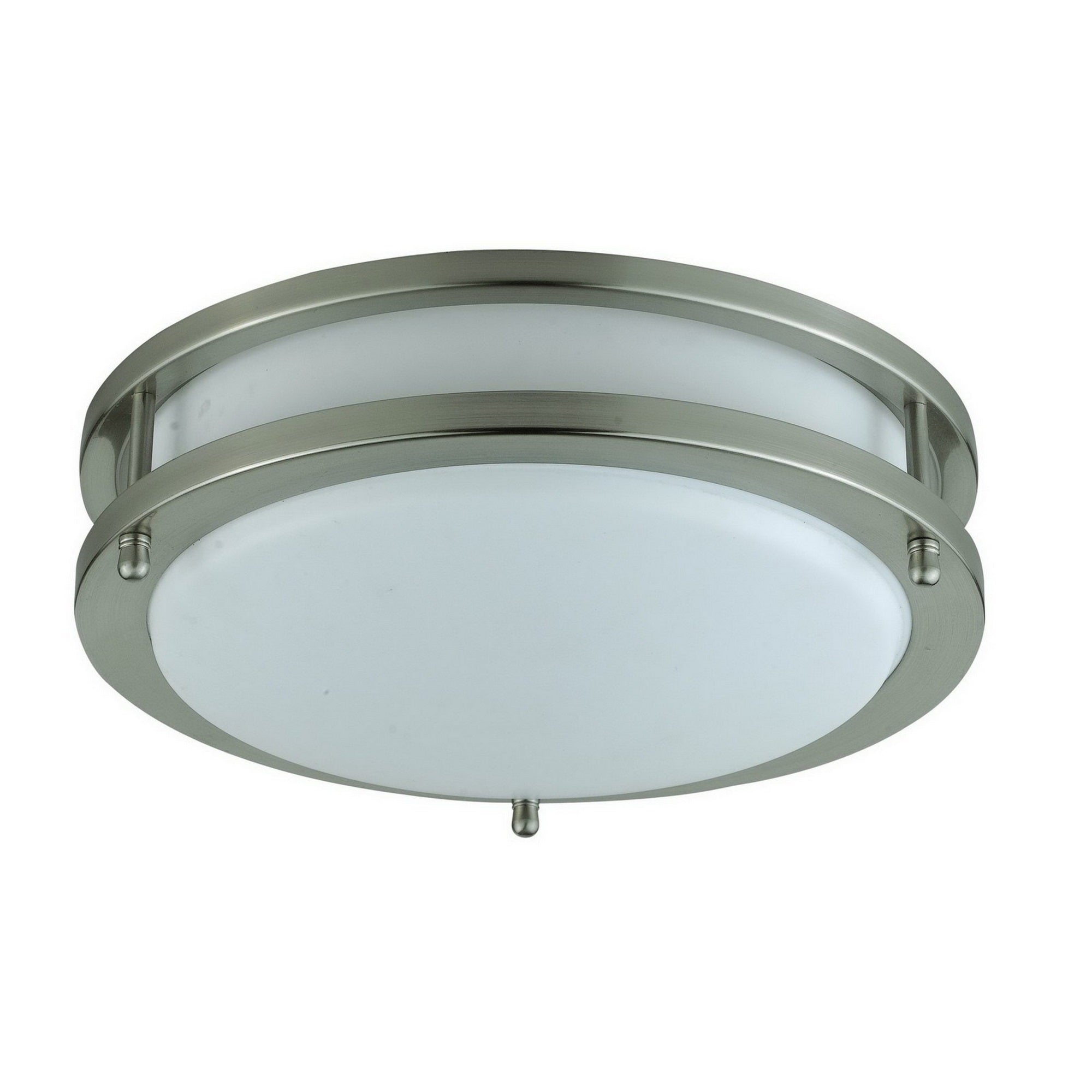 10 Inch Modern Ceiling Lamp with Frosted Acrylic Plate, Steel Trim, White