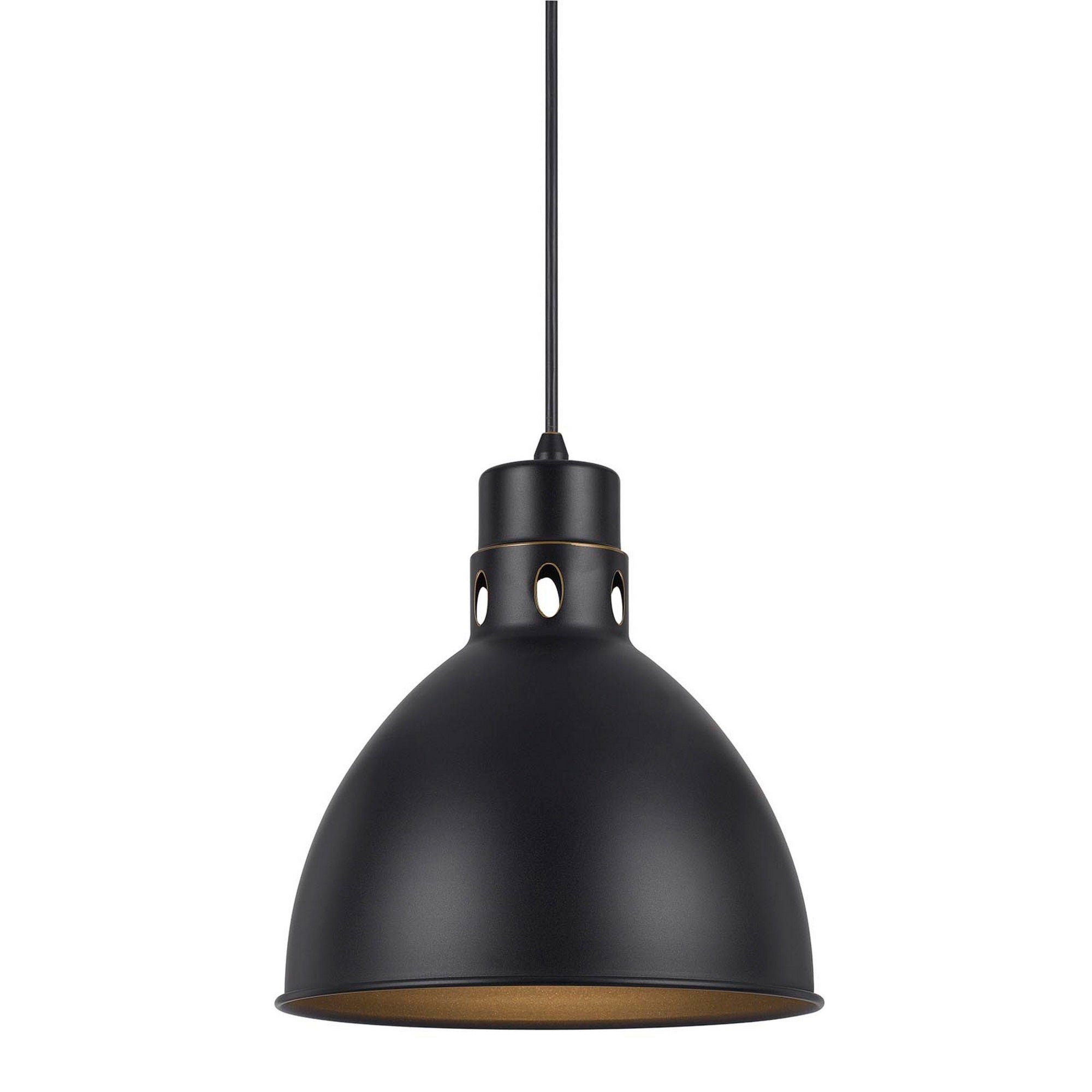 Benzara Nico 10 Inch Modern Pendant Light, Bronze Metal Shade, Model BM287704