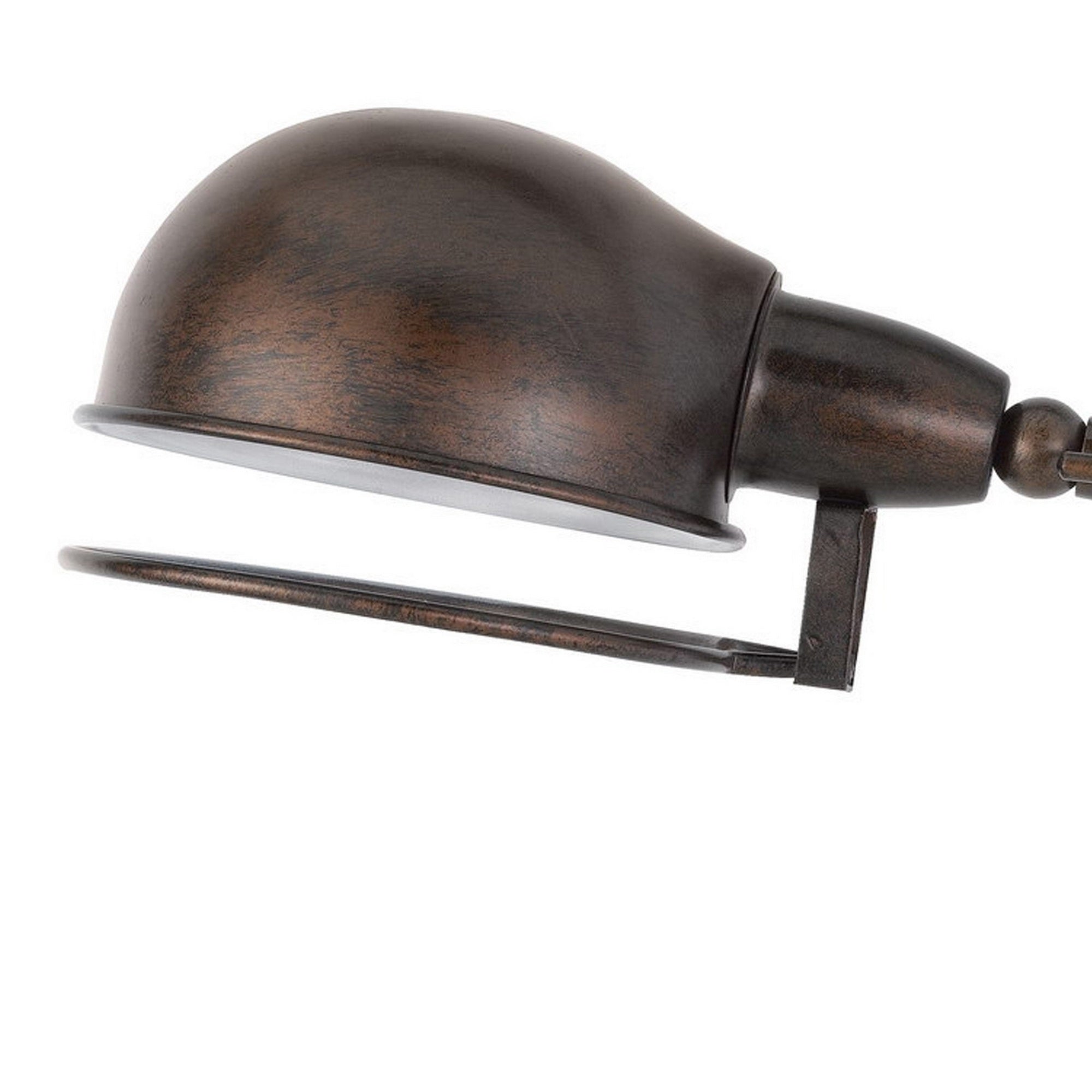 Kash 27 Inch Wall Lamp with Swing Arm, Adjustable Metal Shade, Rust Brown