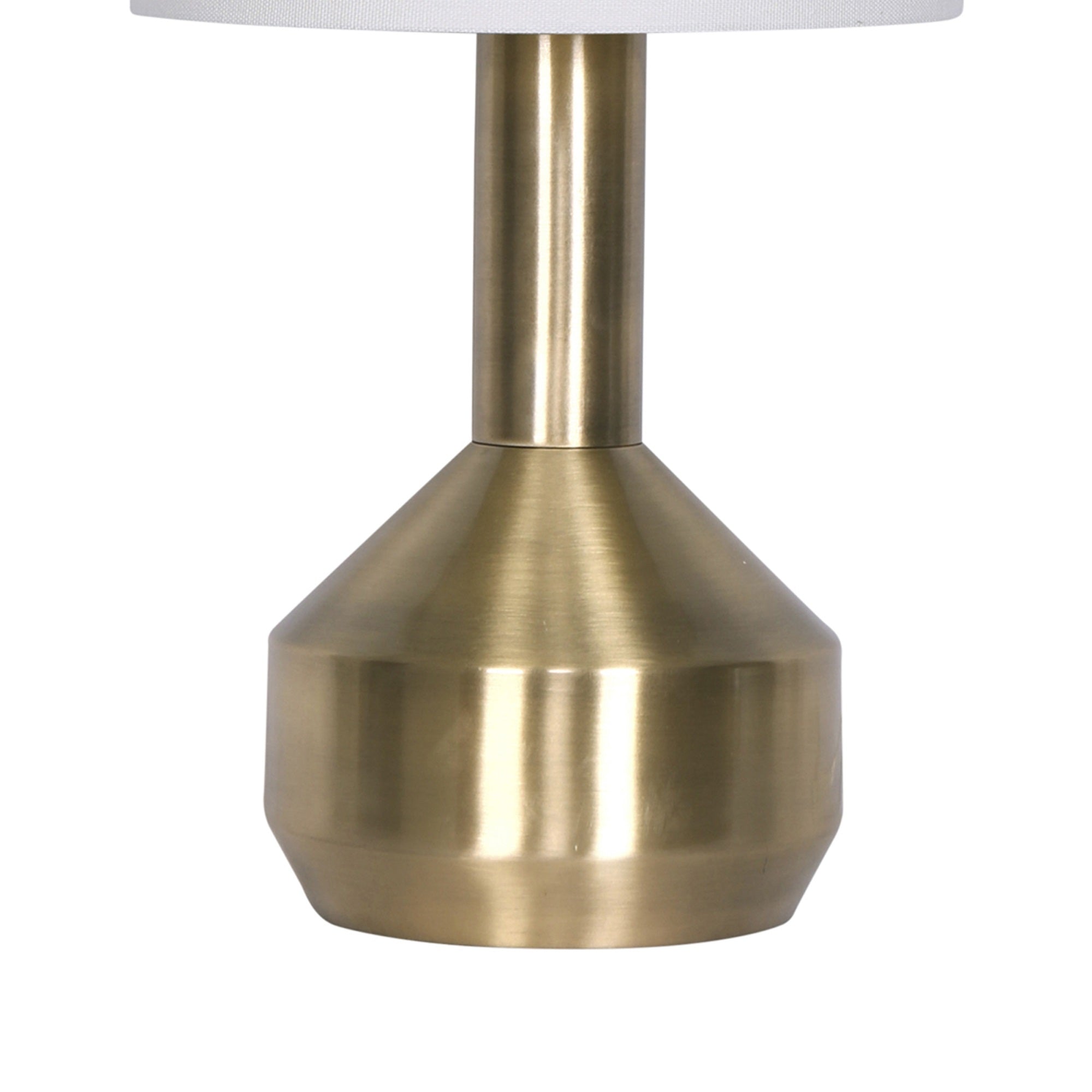 24 Inch Set of 2 Modern Table Lamps with Polyester Shade, Bronze Metal Base