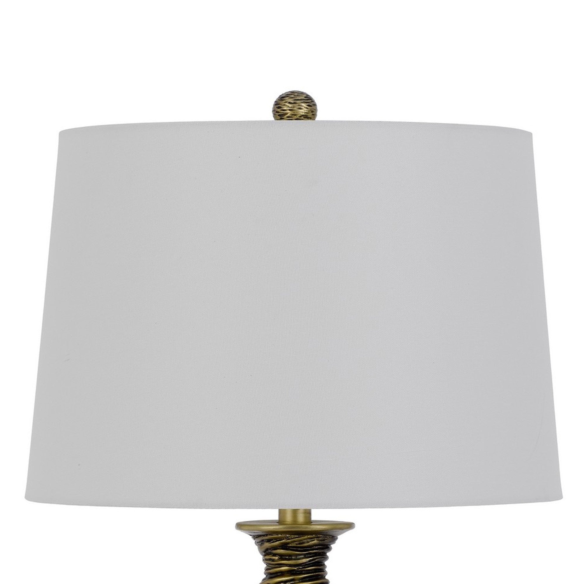 29 Inch Table Lamp, Vase Style Set of 2, White Drum Shade, Antique Bronze