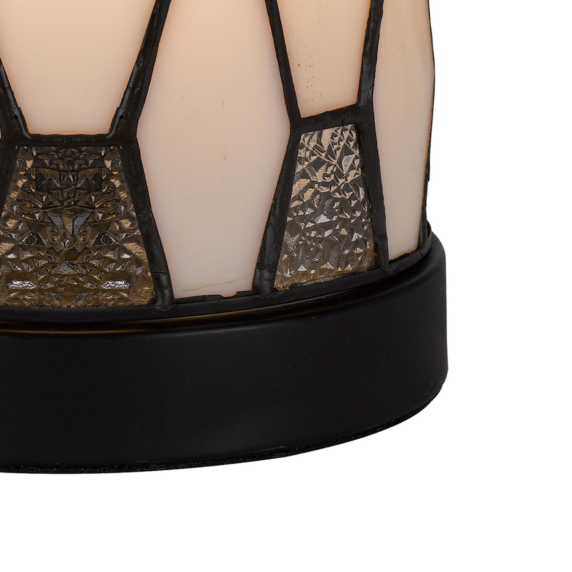 Benzara Eli 9 Inch Accent Lamp, Hand discomfort-reducingted Tiffany Style Shade, Bronze, Model BM295950, Glass/Metal/Resin