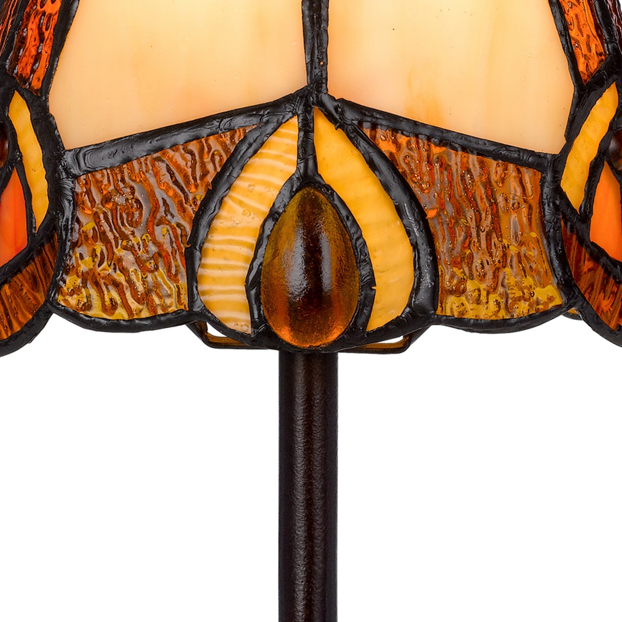 Eli 13 Inch Accent Lamp, Painted Multicolor Tiffany Style Shade, Bronze