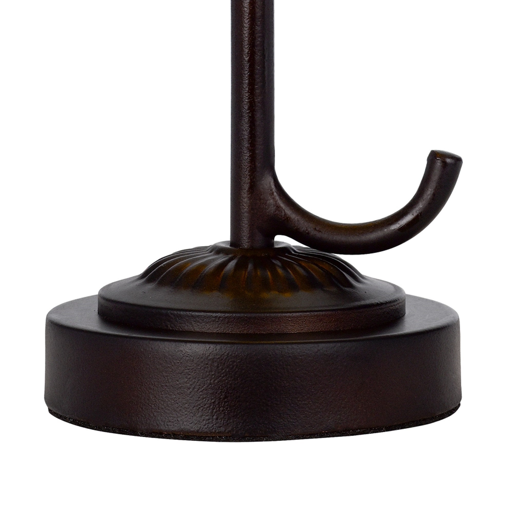 Benzara Accent Lamp, Tiffany Style Shade, 13 Inch, Bronze and Multicolor, Model BM295952, Glass/Metal/Resin