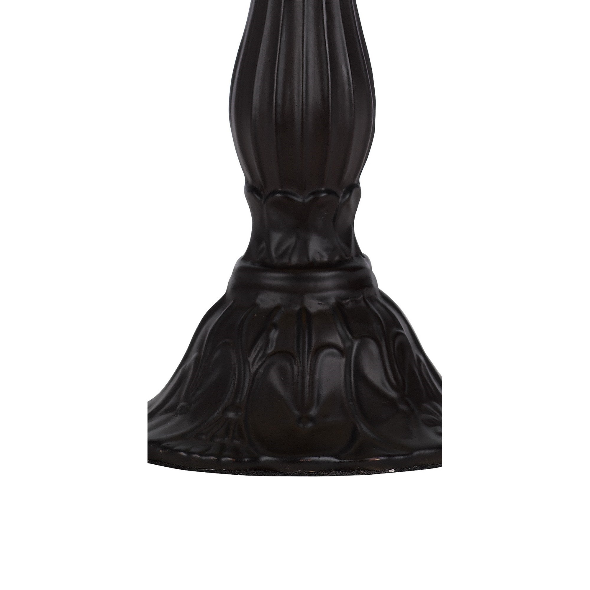 Benzara 14 Inch Accent Lamp, Stained Glass Shade, Bronze and Multicolor, Model BM295954