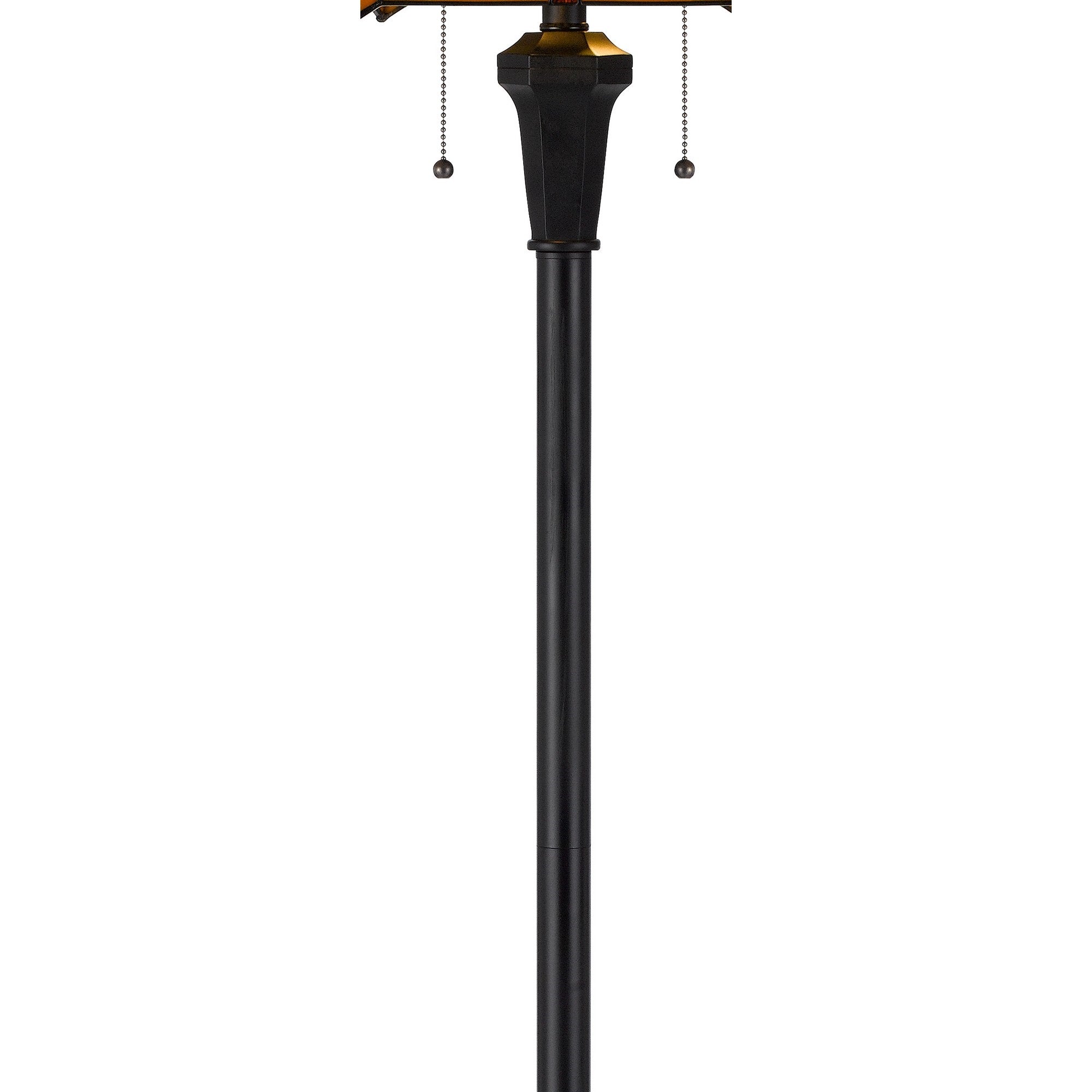 Benzara Eli 60-Inch Floor Lamp - Hexagonal Tiffany Style Shade, Dual Light, Bronze & Multicolor, Model BM295959