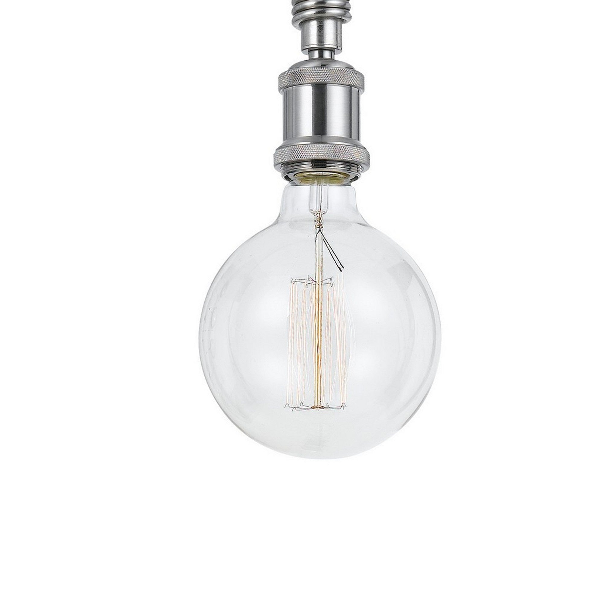 5 Inch Classic Metal Mini Pendant Light Fixture, Sleek Brushed Steel Finish