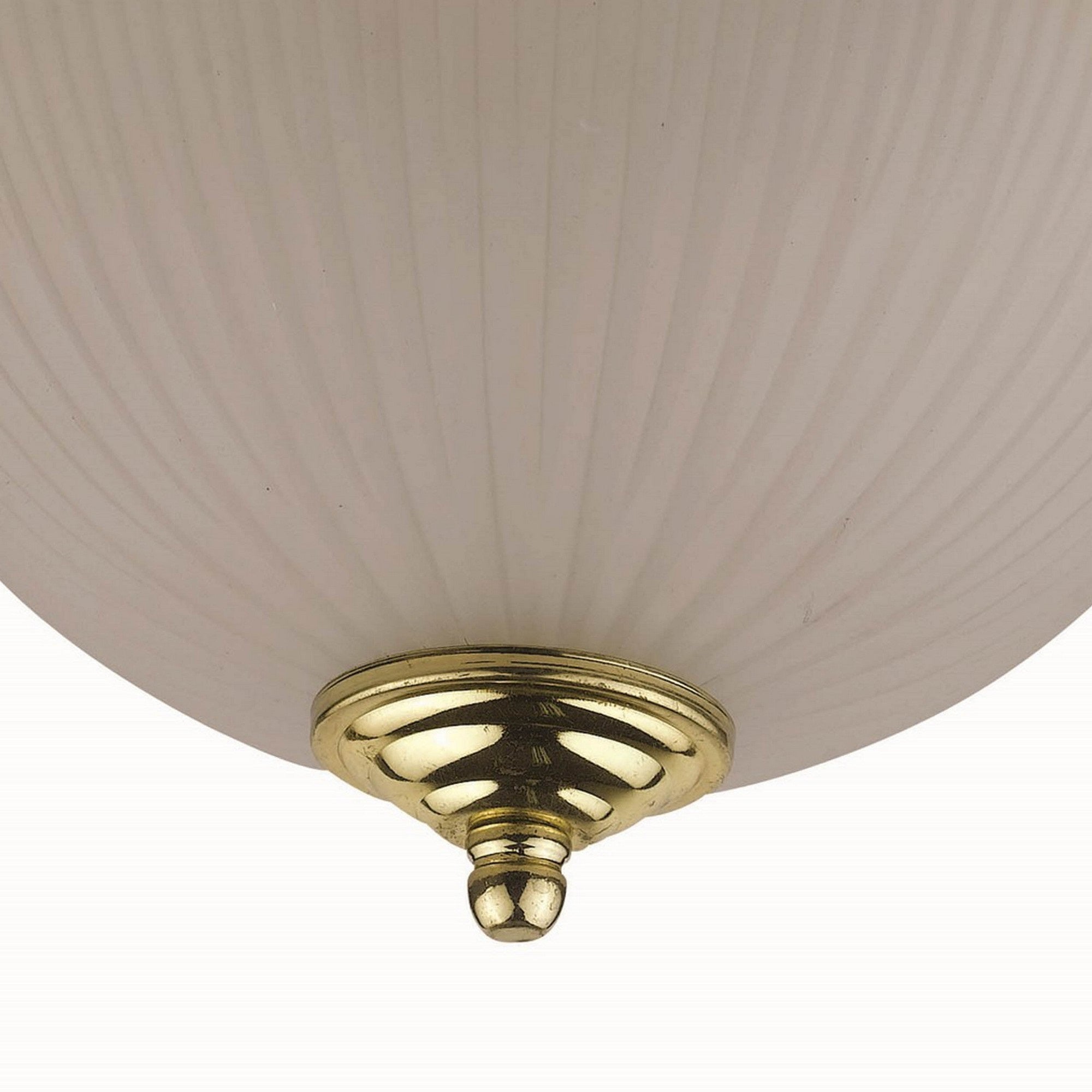 Hoy 13 Inch Ceiling Lamp, Glass Dome Shade with Finial, Polished Brass Trim