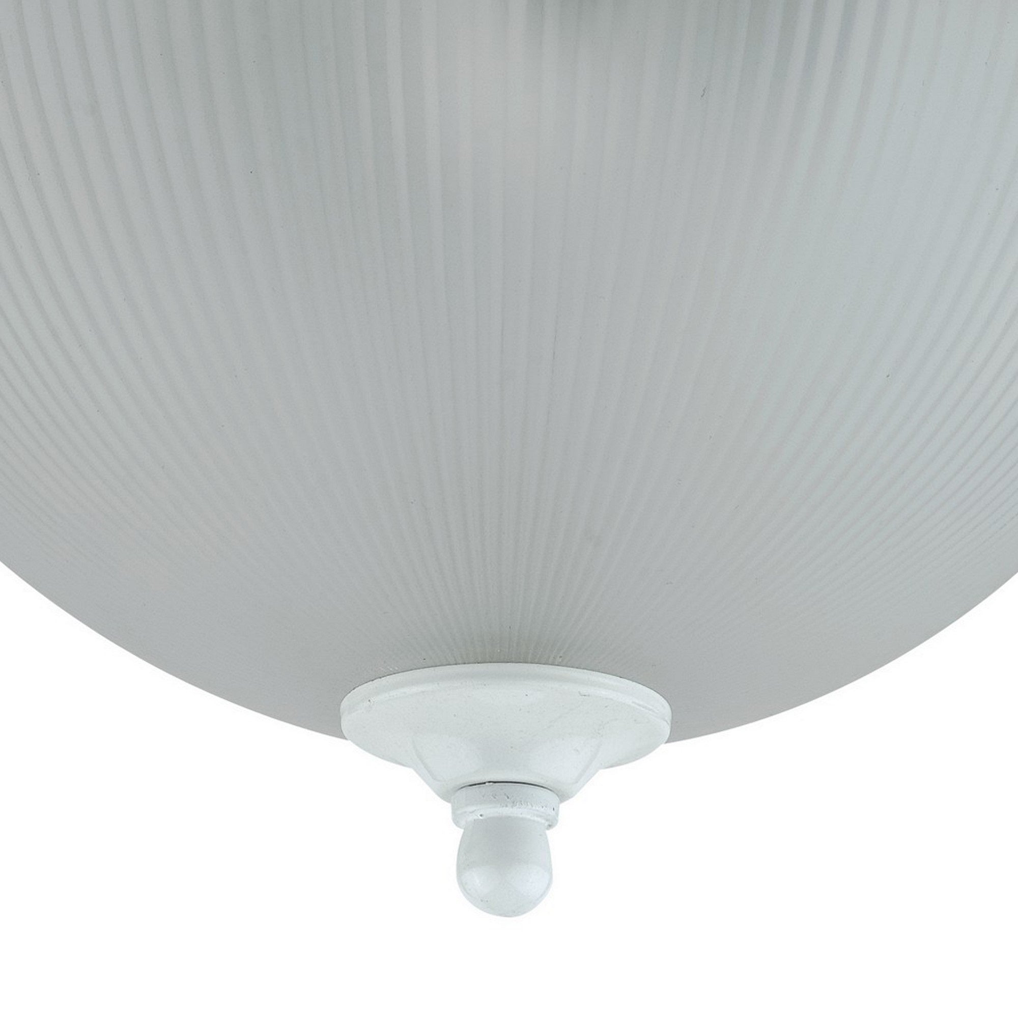 Hoy 11 Inch Ceiling Lamp, Glass Dome Shade with Finial, Polished White Trim