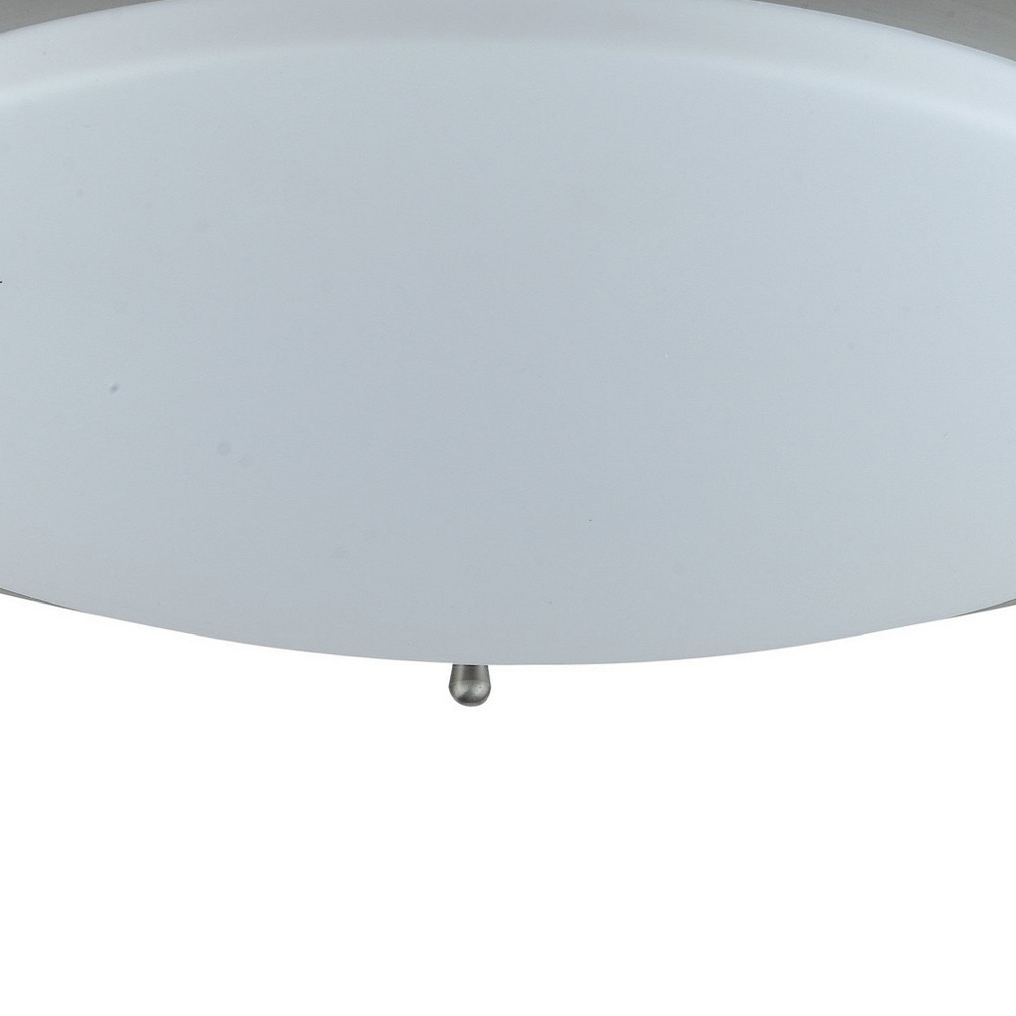 Benzara Modern Ceiling Lamp 14 in. Frosted Acrylic Plate White, Model BM295976, Chrome Finish