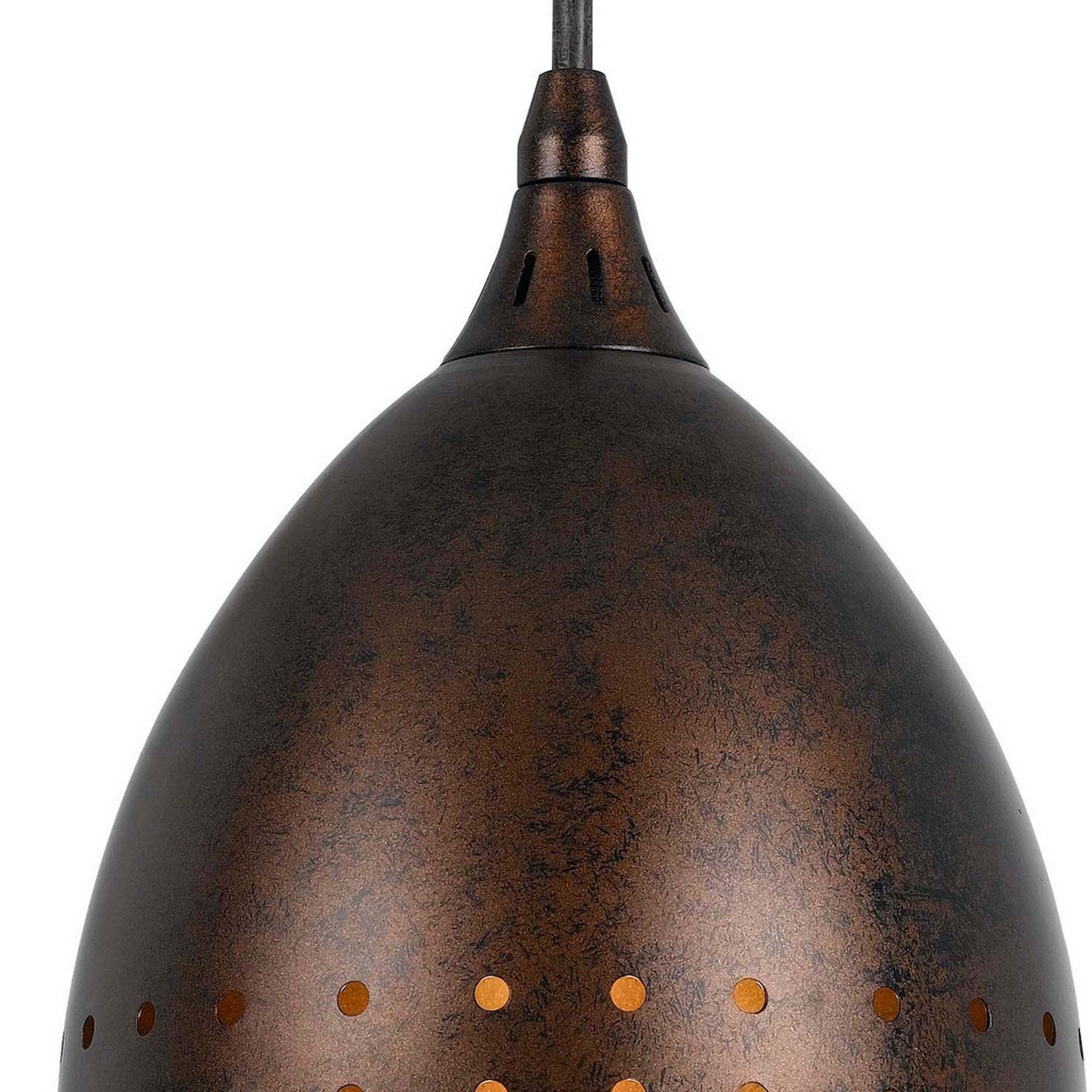 7 Inch Modern Pendent Light with Bronze Metal Shade, Oil Rubbed Bronze Finish
