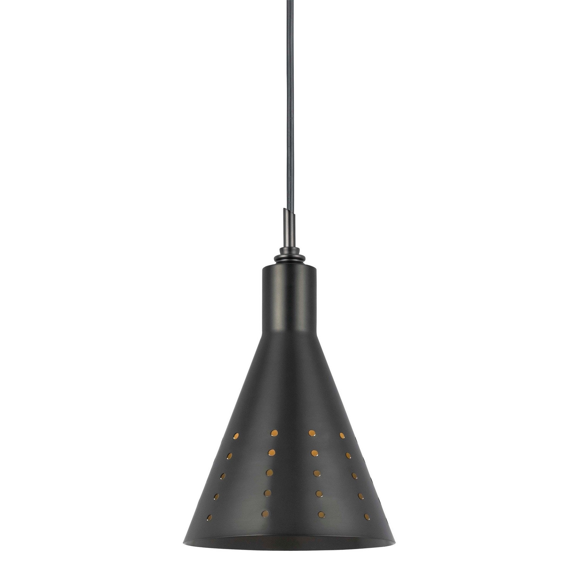 Jep 6 Inch Modern Pendent Light, Round Metal Shade, Oil Rubbed Dark Tone