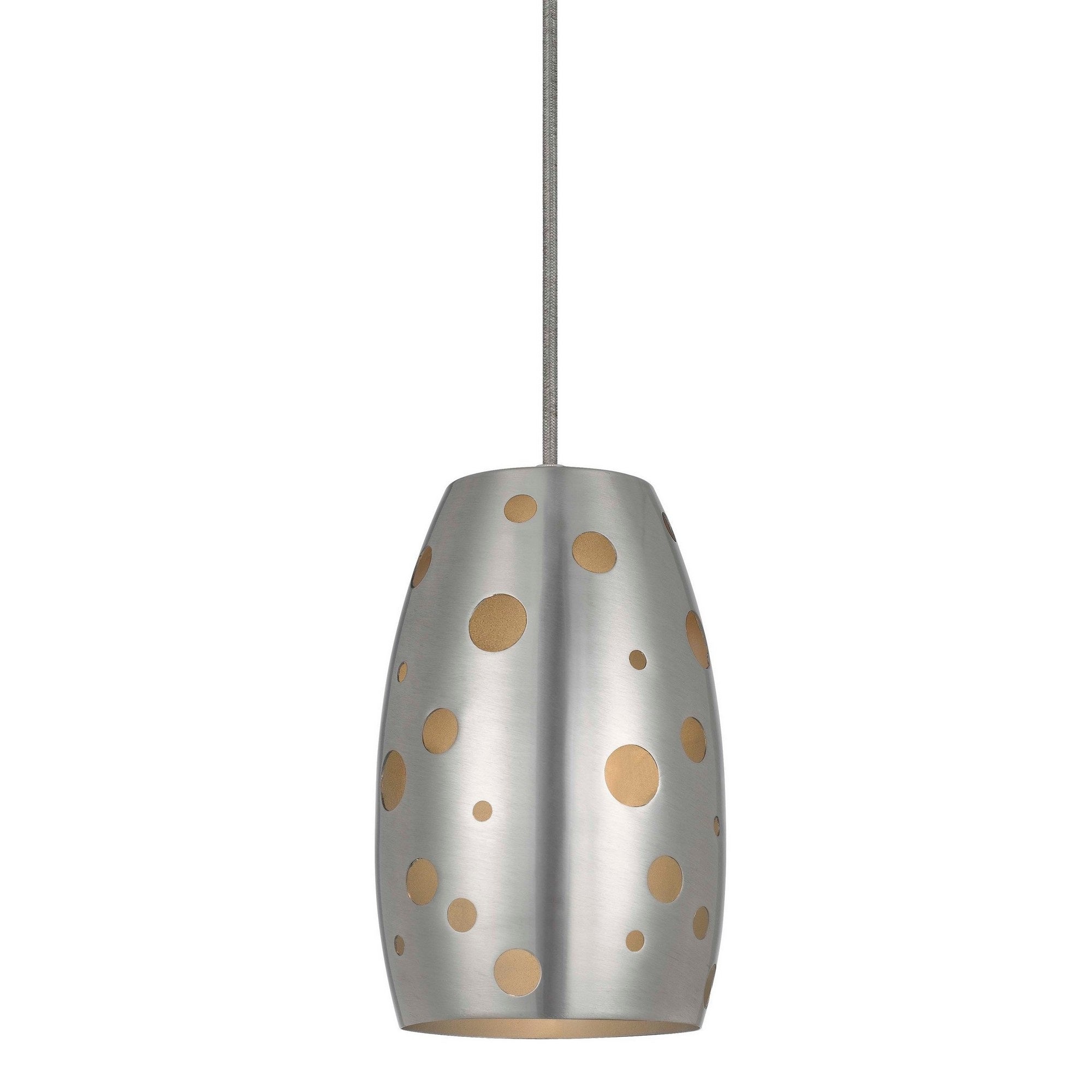 Kem 6 Inch Modern Pendent Light, Oval Metal Shade, Brushed Stainless Steel