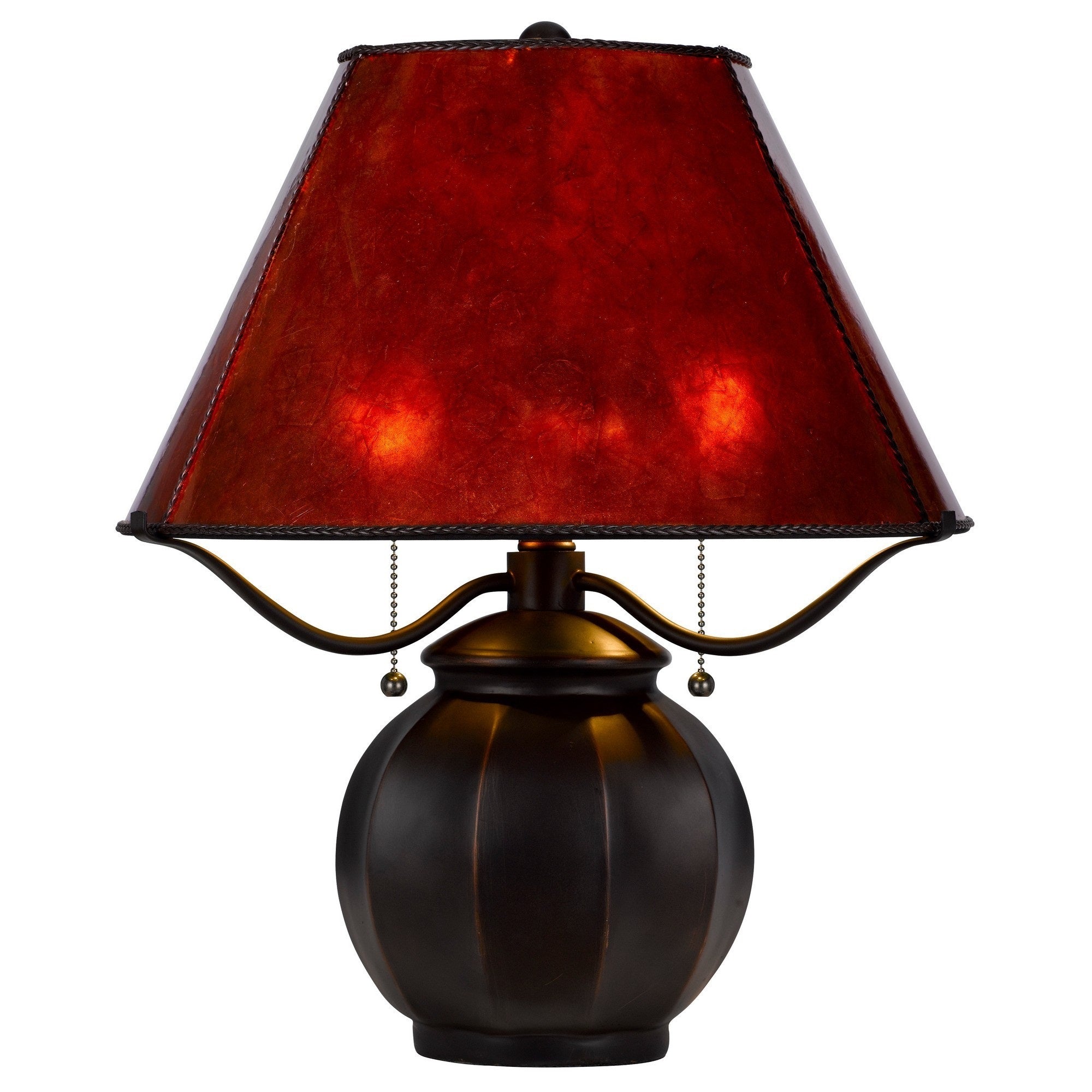Benzara Table Lamp with Upturned Arms, 20 in., Metal, Mica and Amber, Model BM295986