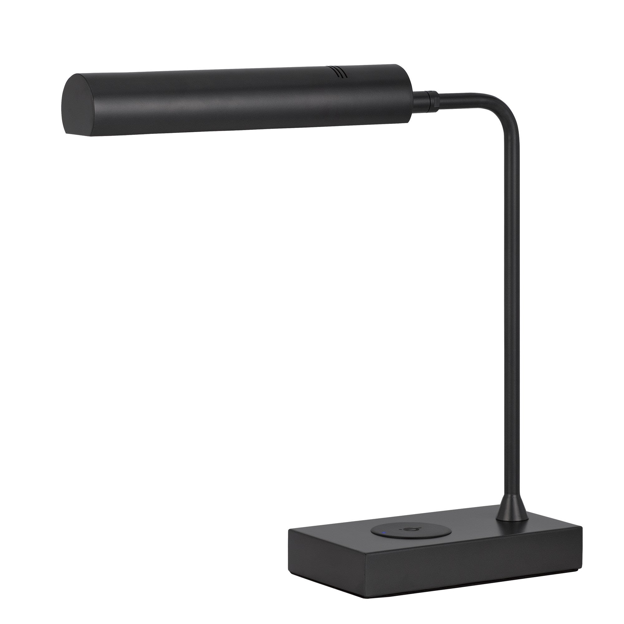Benzara LED Desk Lamp with Wireless USB Port, 18 in., Matte Black, Model BM295991, Metal Construction