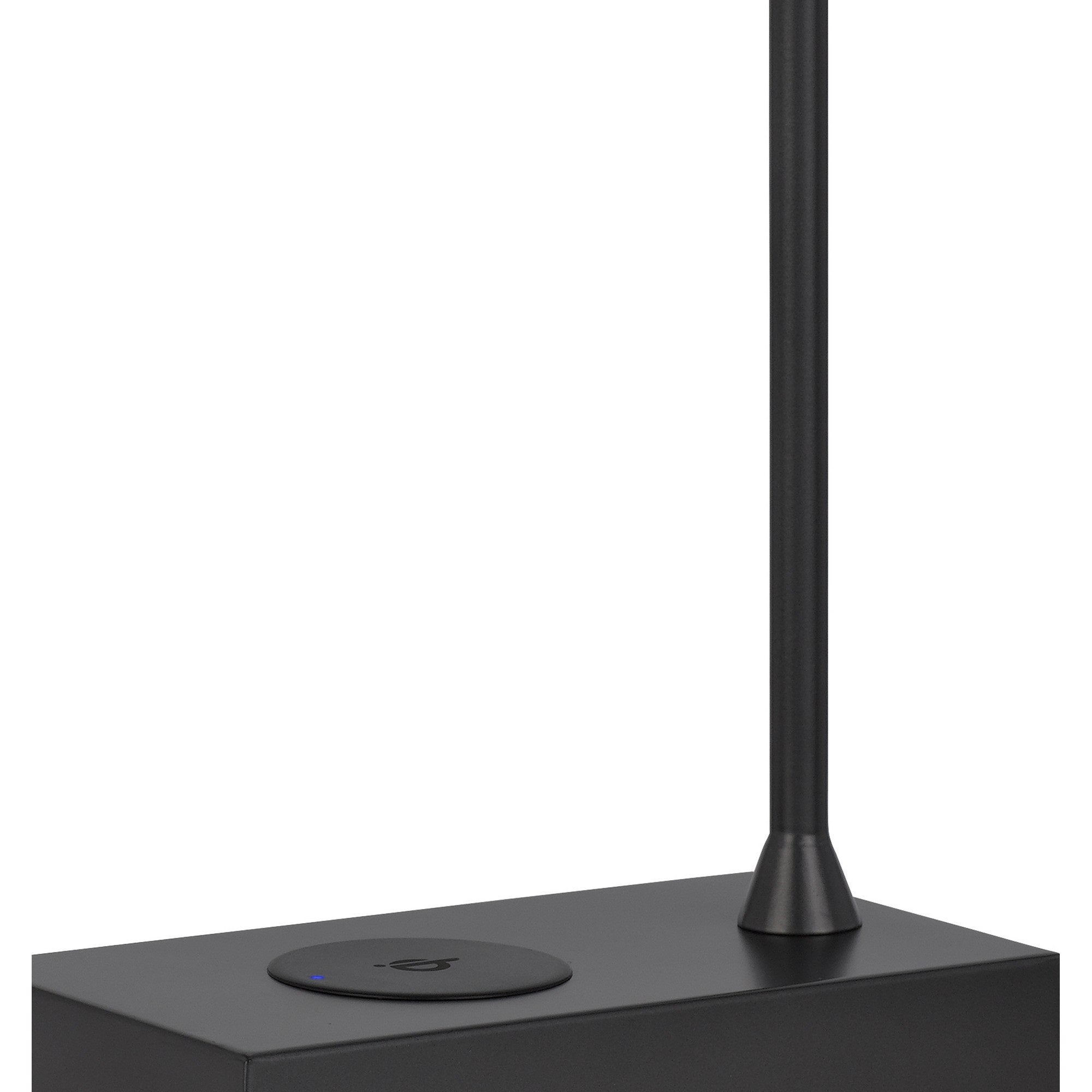 Benzara LED Desk Lamp with Wireless USB Port, 18 in., Matte Black, Model BM295991, Metal Construction