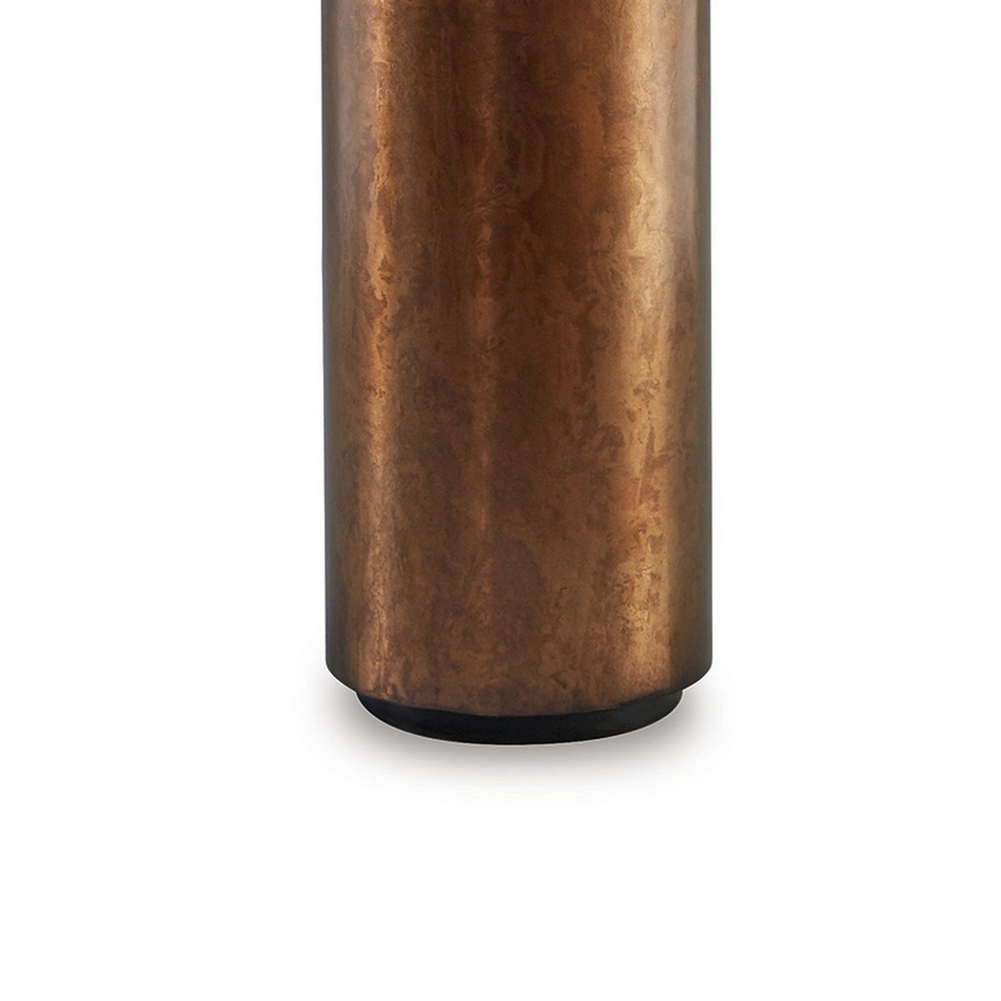 Benjara Bm296541 30 In. Modern Cylindrical Brass Metal Base Table Lamp With Drum Shade Black & Brown