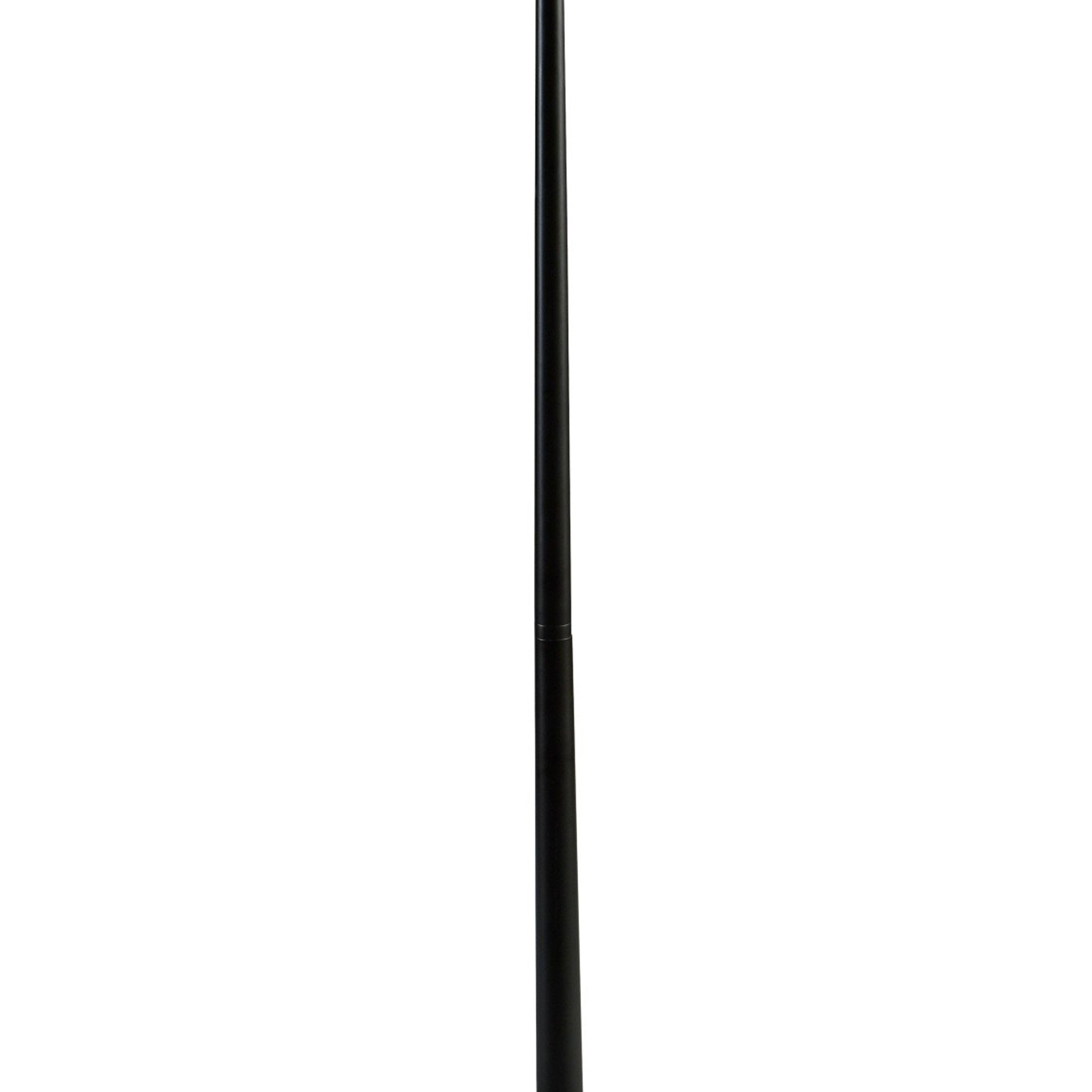 Kien 60 Inch Modern Floor Lamp, Black Metal Drum Shaped Shade, Gold Base