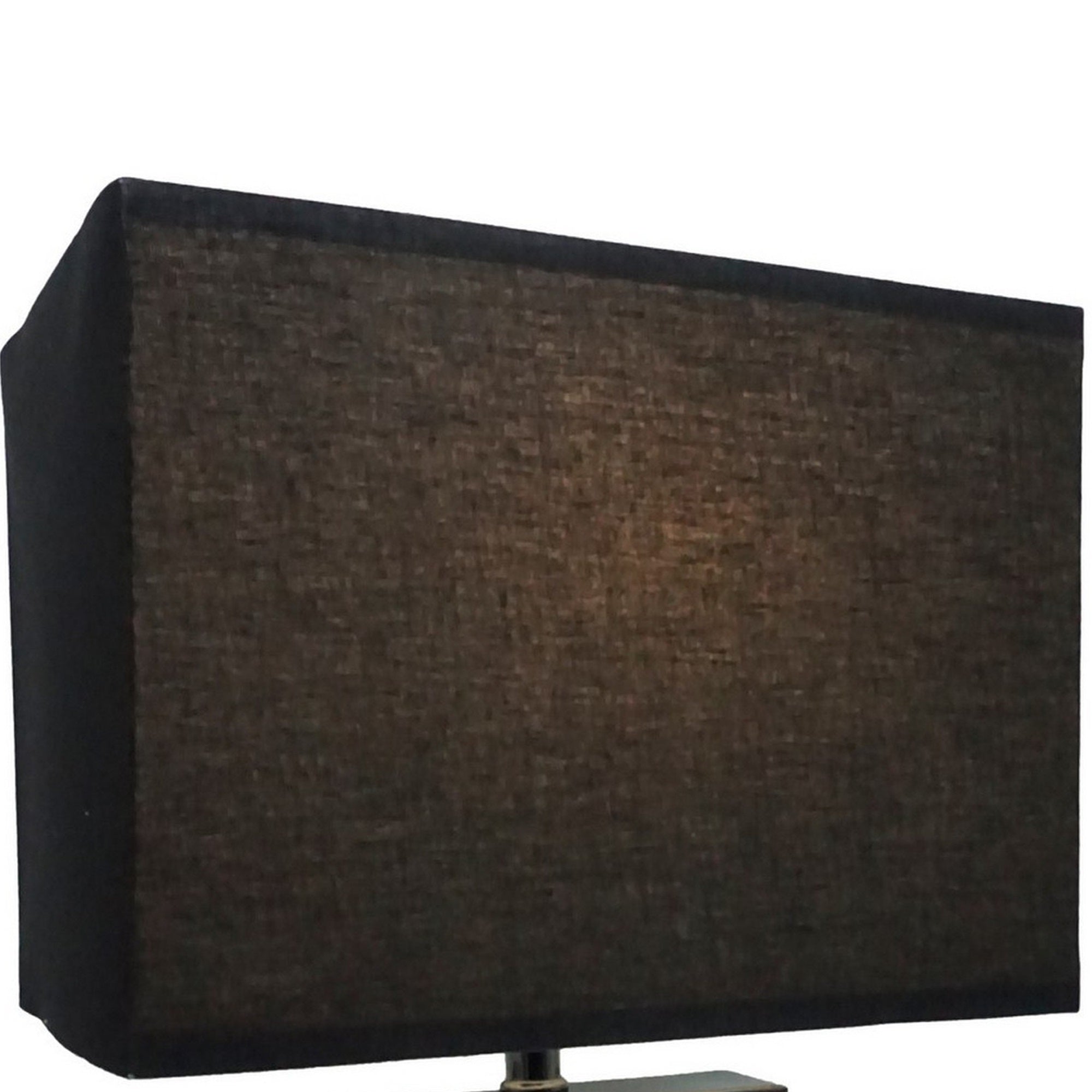 Benzara Rohi Table Lamp, 22 in., Black Fabric Shade, Nickel Base, Model BM300854