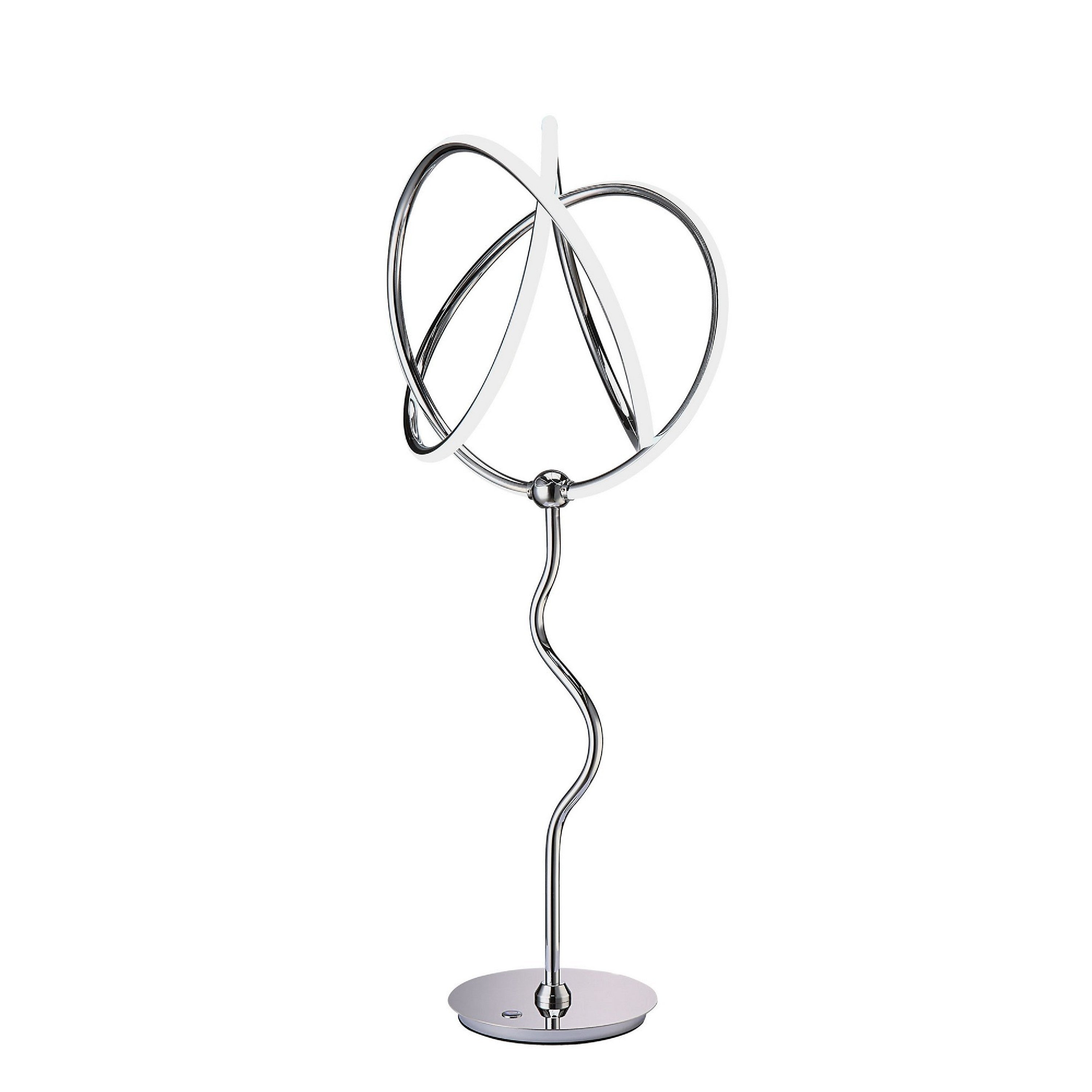 Salt 33 Inch Table Lamp, Accent Twisted Design, LED Light, Chrome Metal