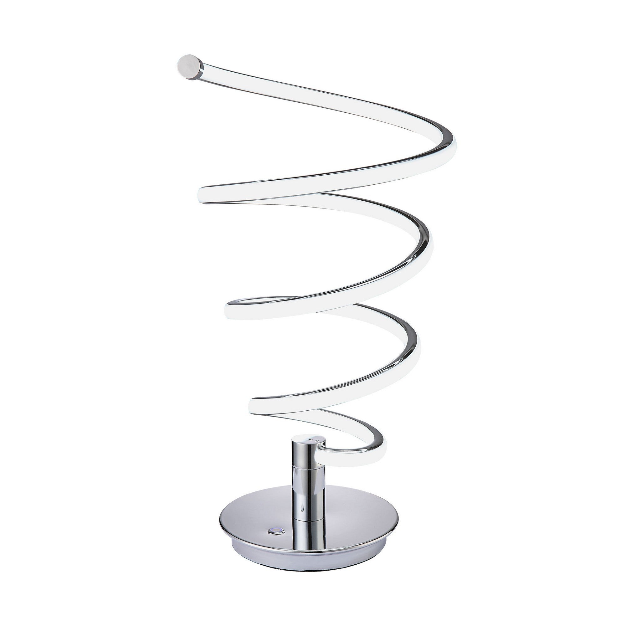 Sun 20 Inch Table Lamp, Accent Twisted Modern Design, LED Light Chrome Base