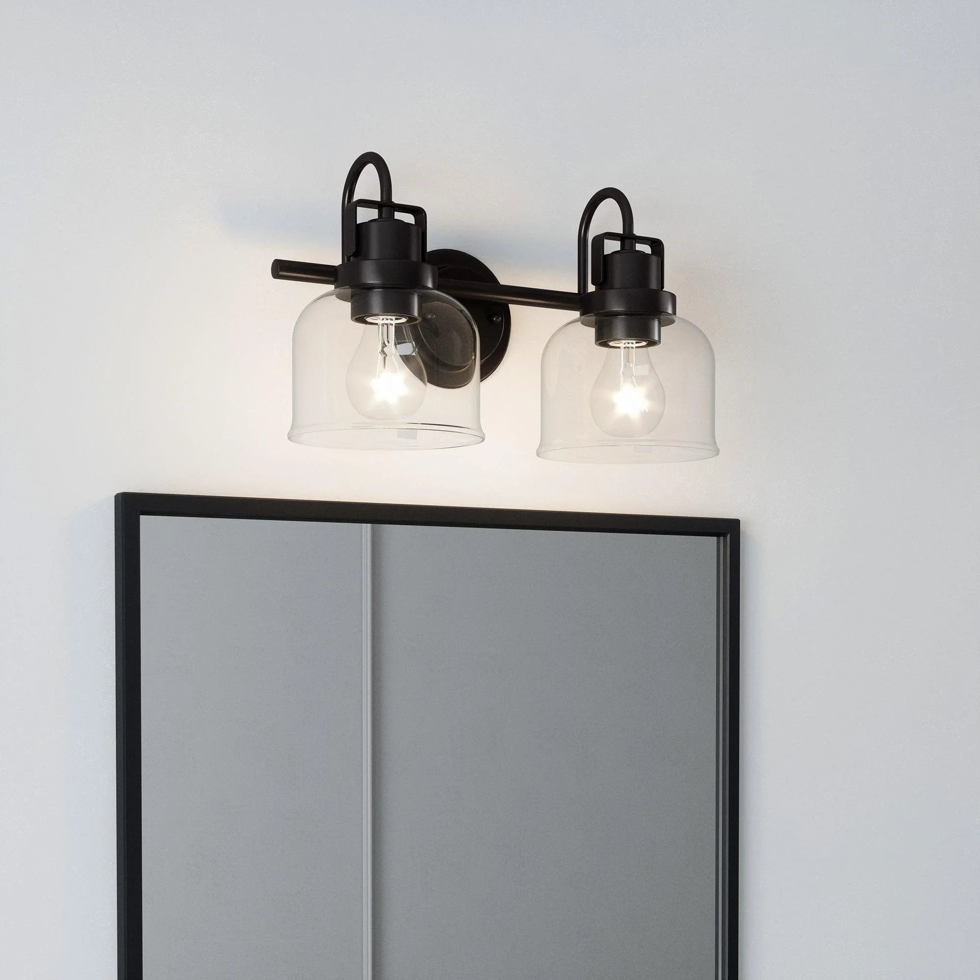 Brighton 2-Light Dark Bronze Dimmable Bathroom Vanity Light