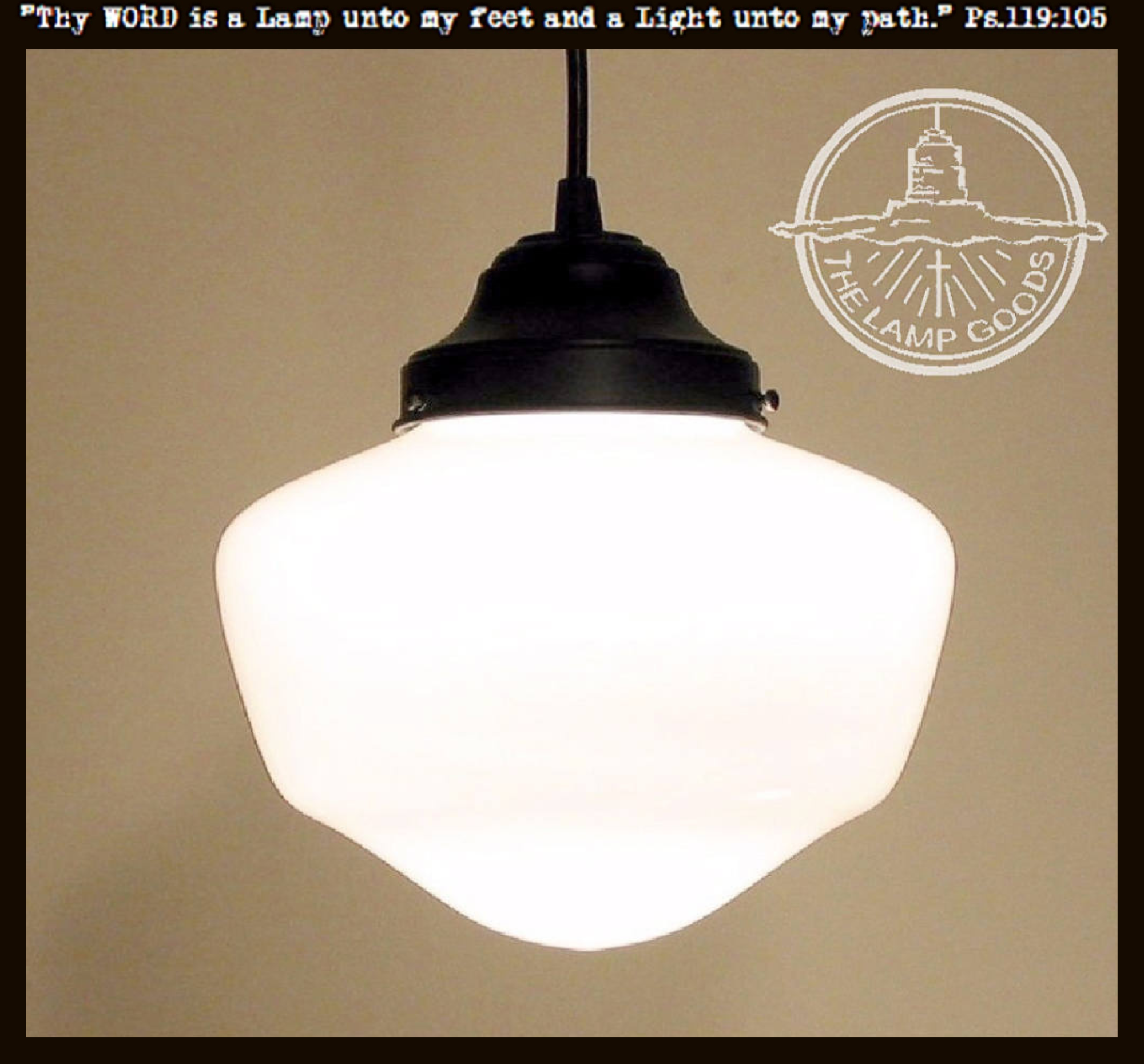 Original Schoolhouse |7"| Milk Glass PENDANT LIGHT Fixture