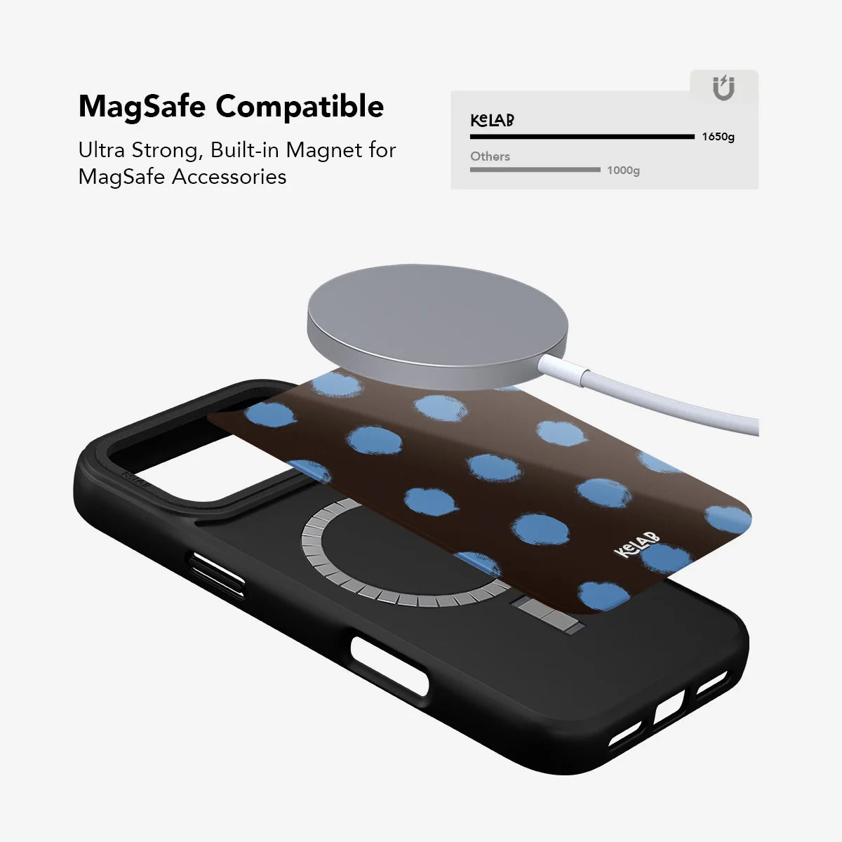 Blueberry Espresso | Brown Blue Polka Dot Phone Case