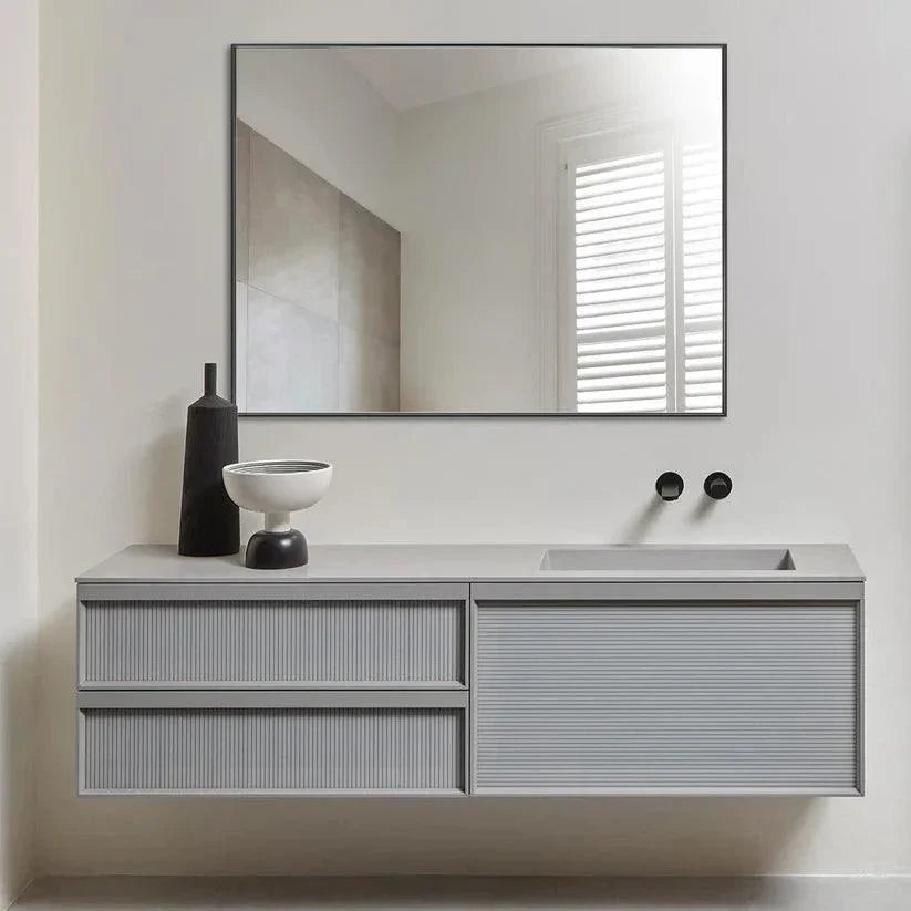 Reflections Sleek Modern Black Aluminum Framed Wall Mirror