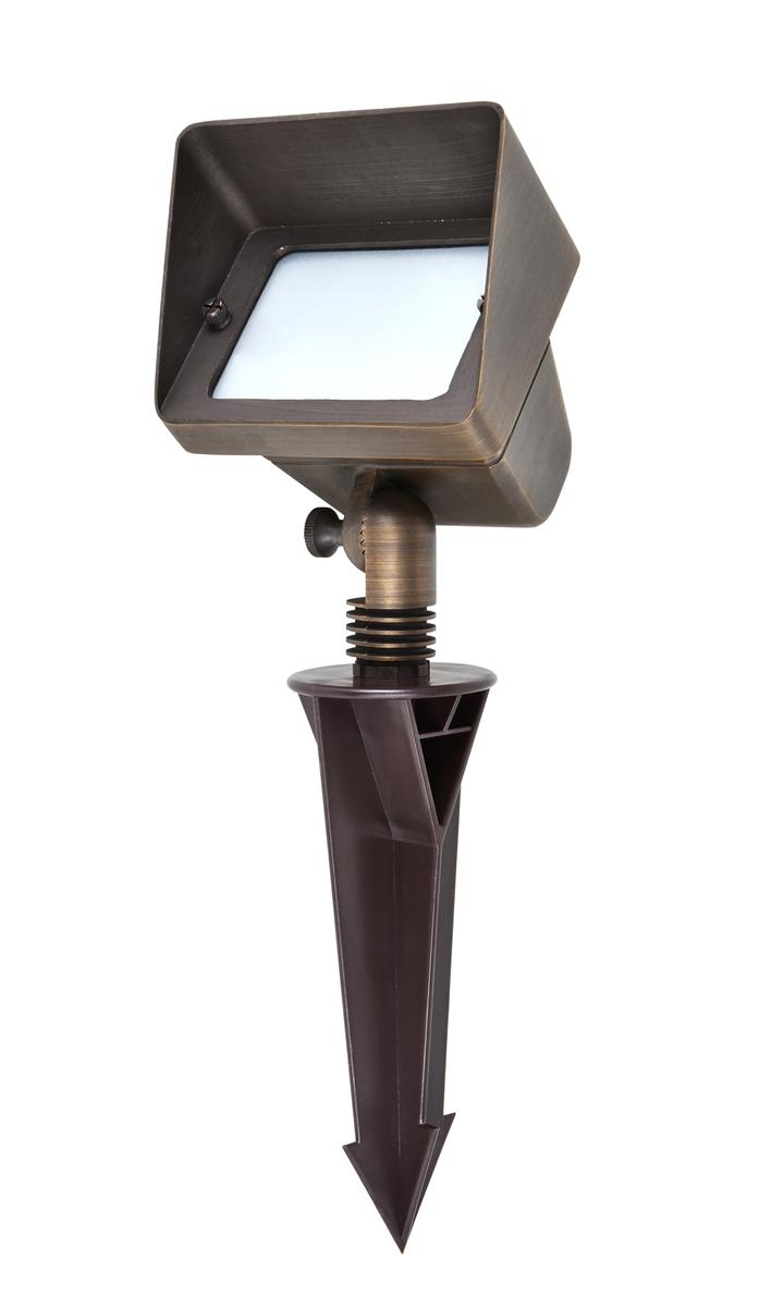 Cast Brass Flood Light W2.75In D5.25In H8In Antique Brass  Mr11/ Mr16 Dual Socket