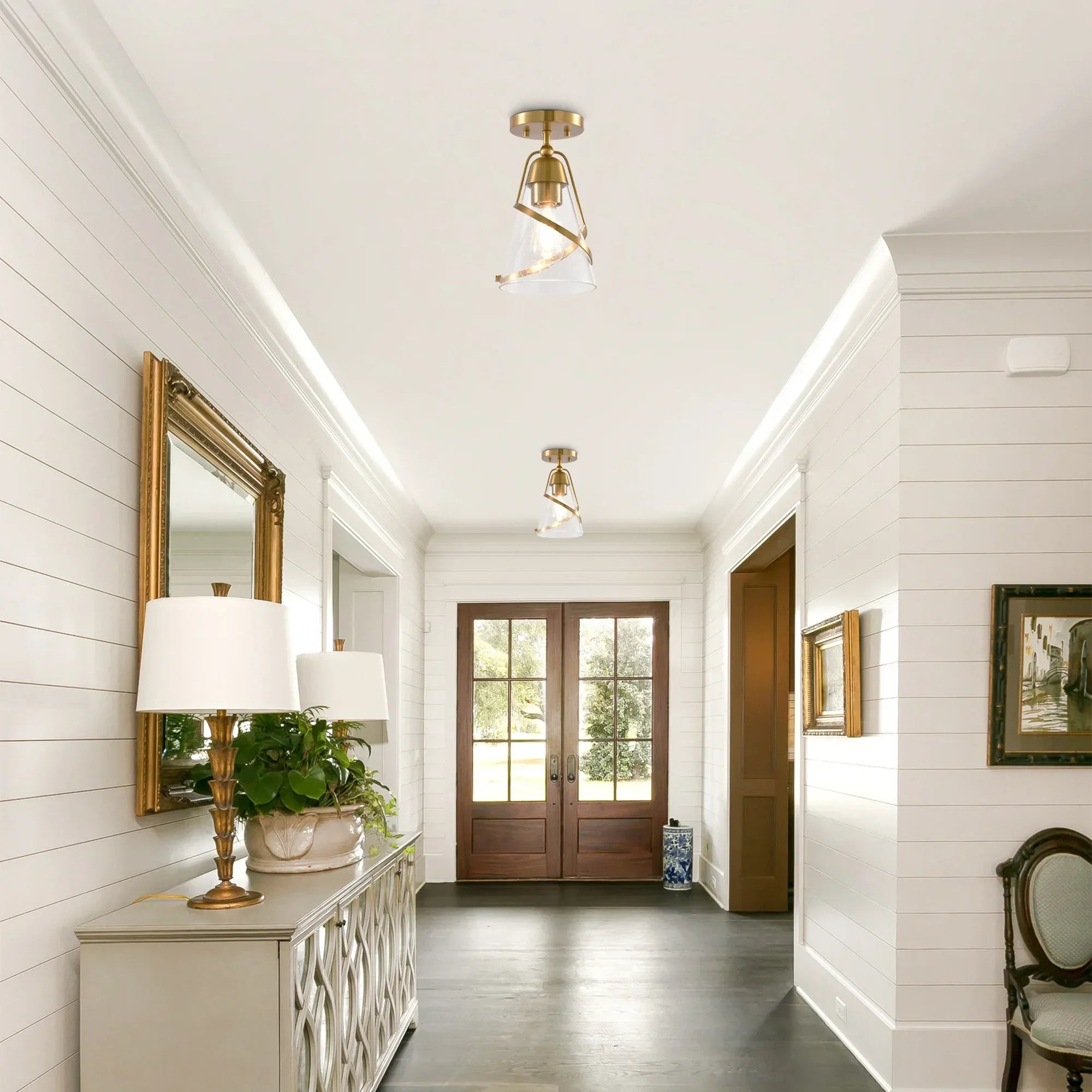 7 Inch Walker 1-Light Semi-Flush Mount Ceiling Light