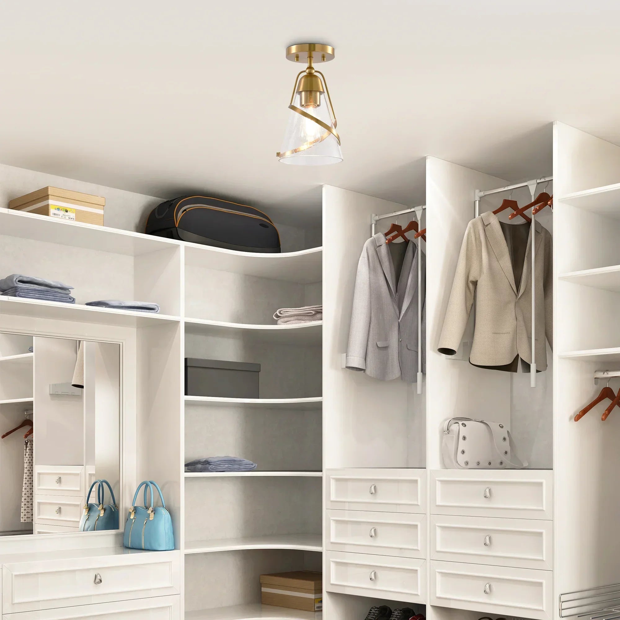 7 Inch Walker 1-Light Semi-Flush Mount Ceiling Light