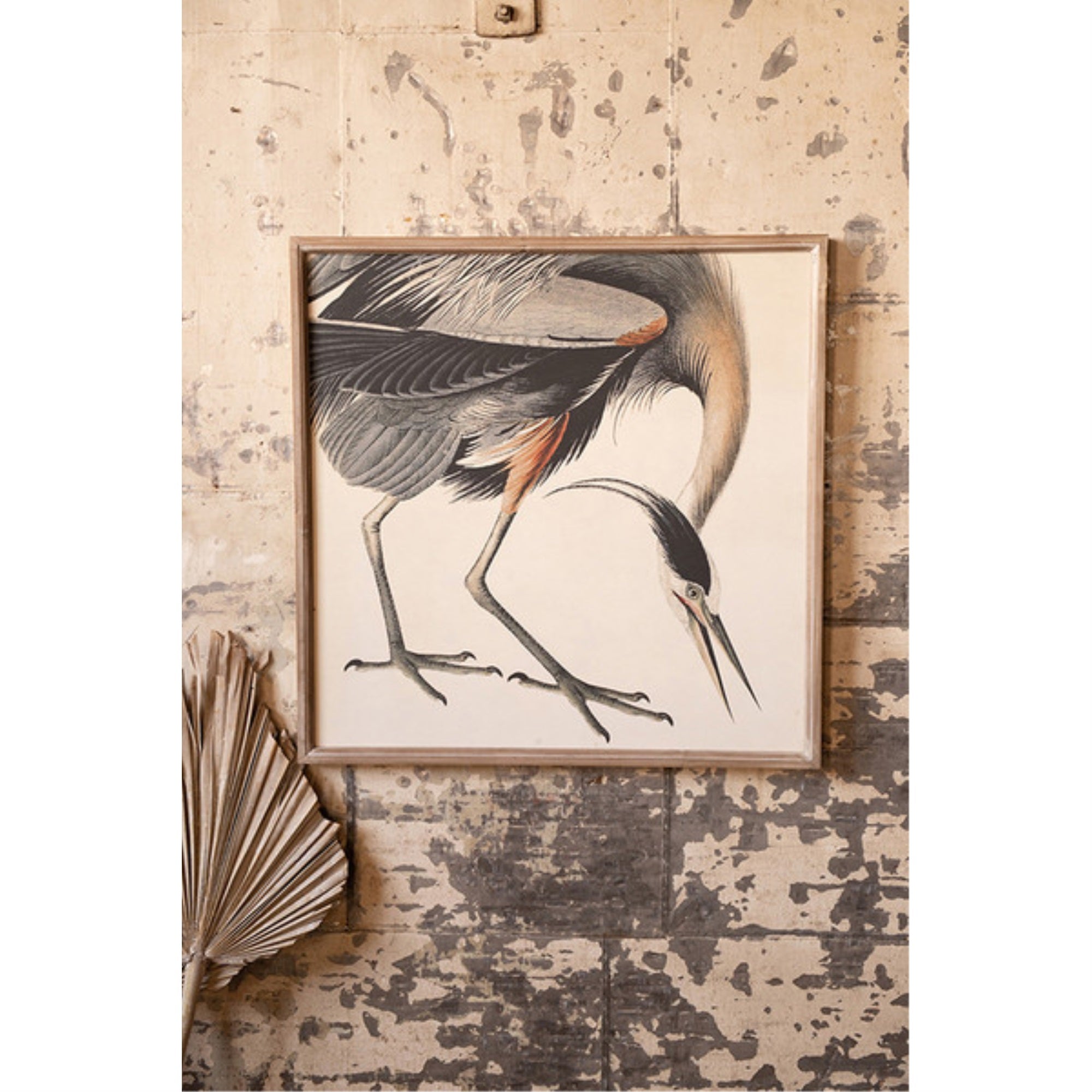 CRANE PRINT UNDER GLASS