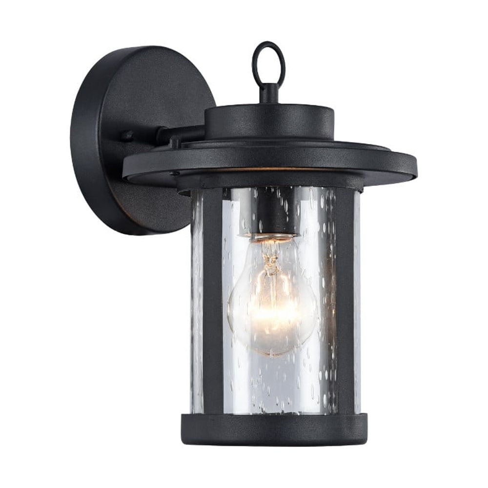 CHLOE VAXCEL Transitional Outdoor Wall Sconce, Black, 10in Height, Model CH22060BK10-OD1, Glass Material