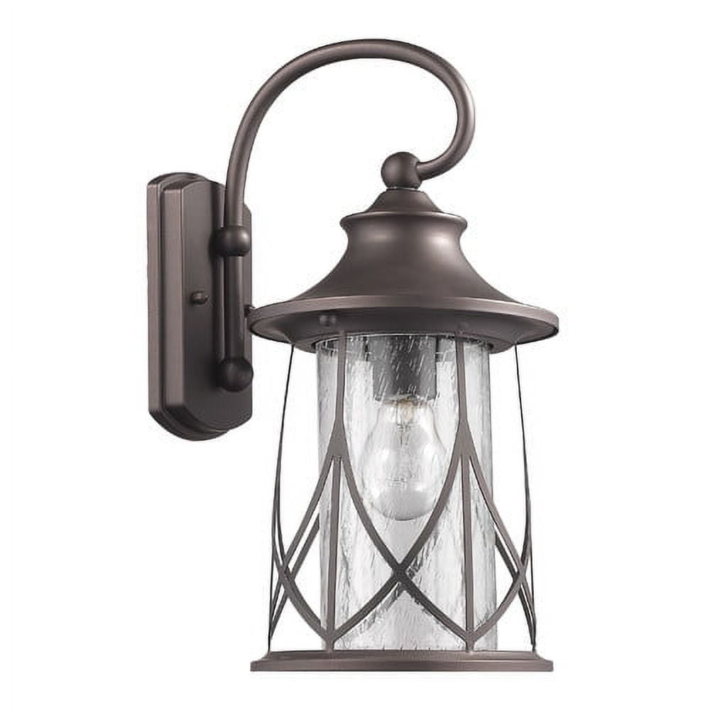 CHLOE Outdoor Wall Sconce, 1 Light, 15in Height, Rubbed Bronze, Clear Glass, Model CH22040RB15-OD1