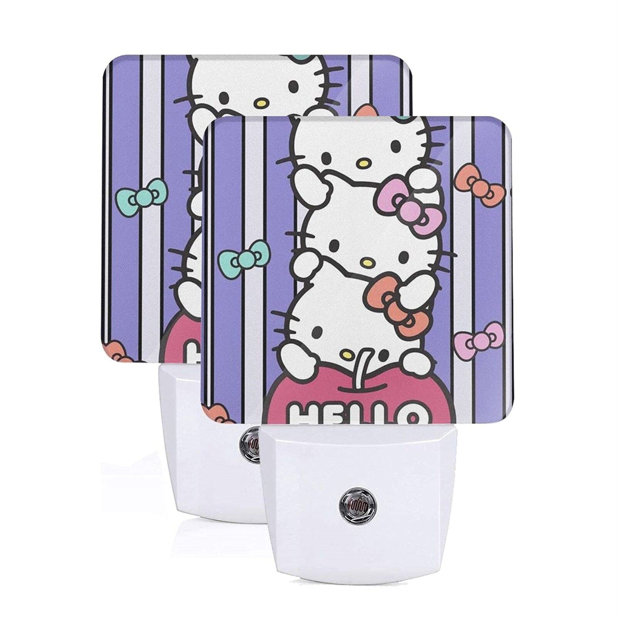 Hello Kitty Happy Led Night Light Lamp With Smart Sensor Dusk To Dawn Sensor Cool White Lights For Bathroom Hallway Decor Bedroom Kids Room Kitchen Stairway 2 Pack