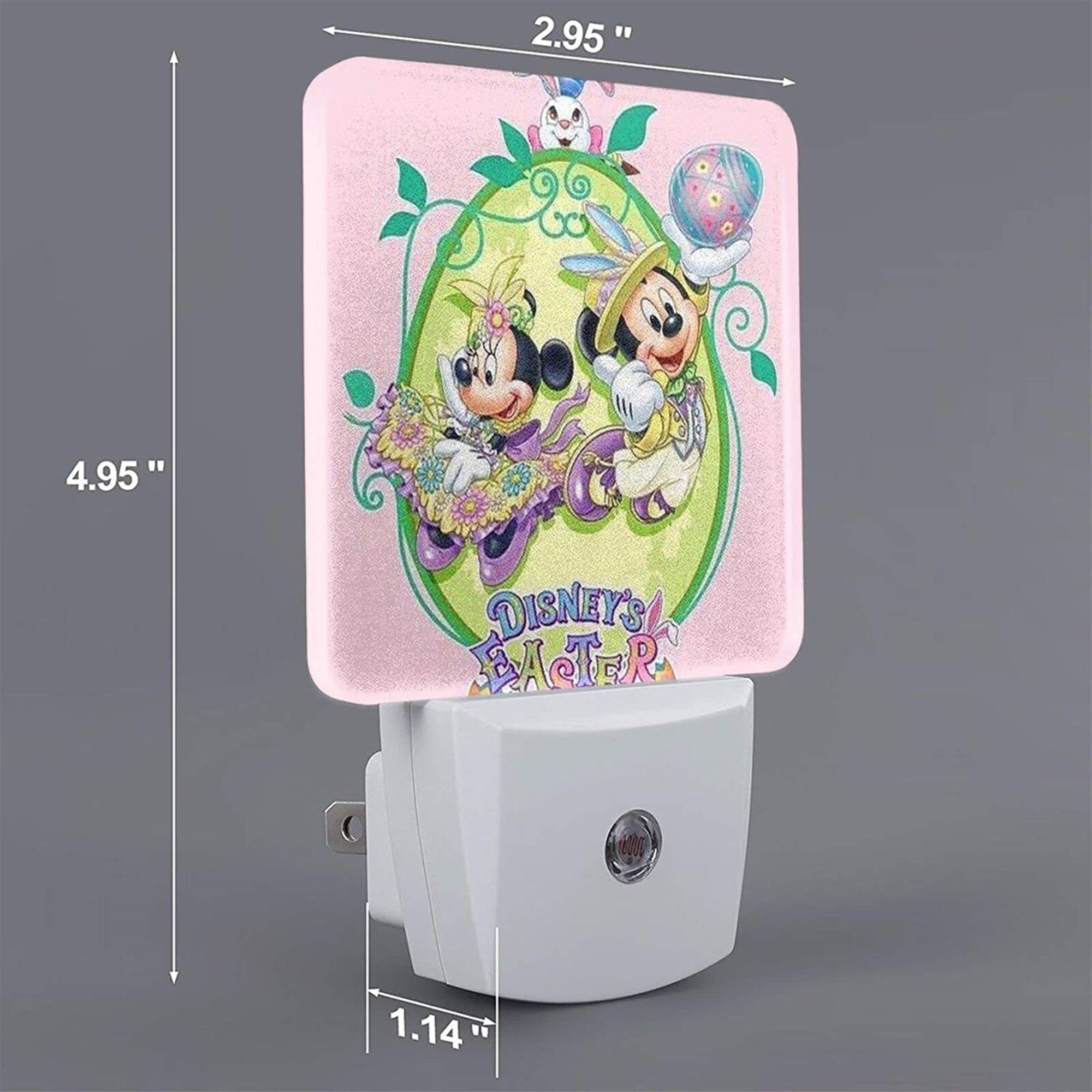 Mickey And Minnie Happy Easter Led Night Light Lamp With Smart Sensor Dusk To Dawn Sensor Cool White Lights For Bathroom Hallway