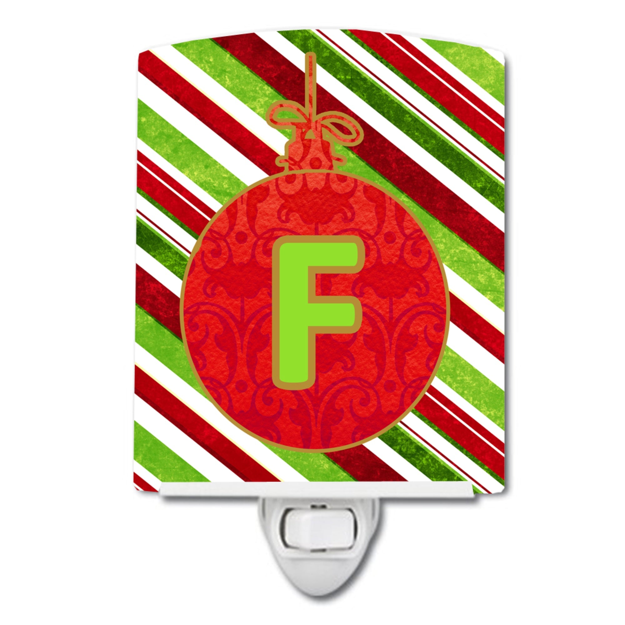  inchCarolines Treasures Holiday Christmas Oranment Initial Letter F Night Light, 6x4, Multicolor inch