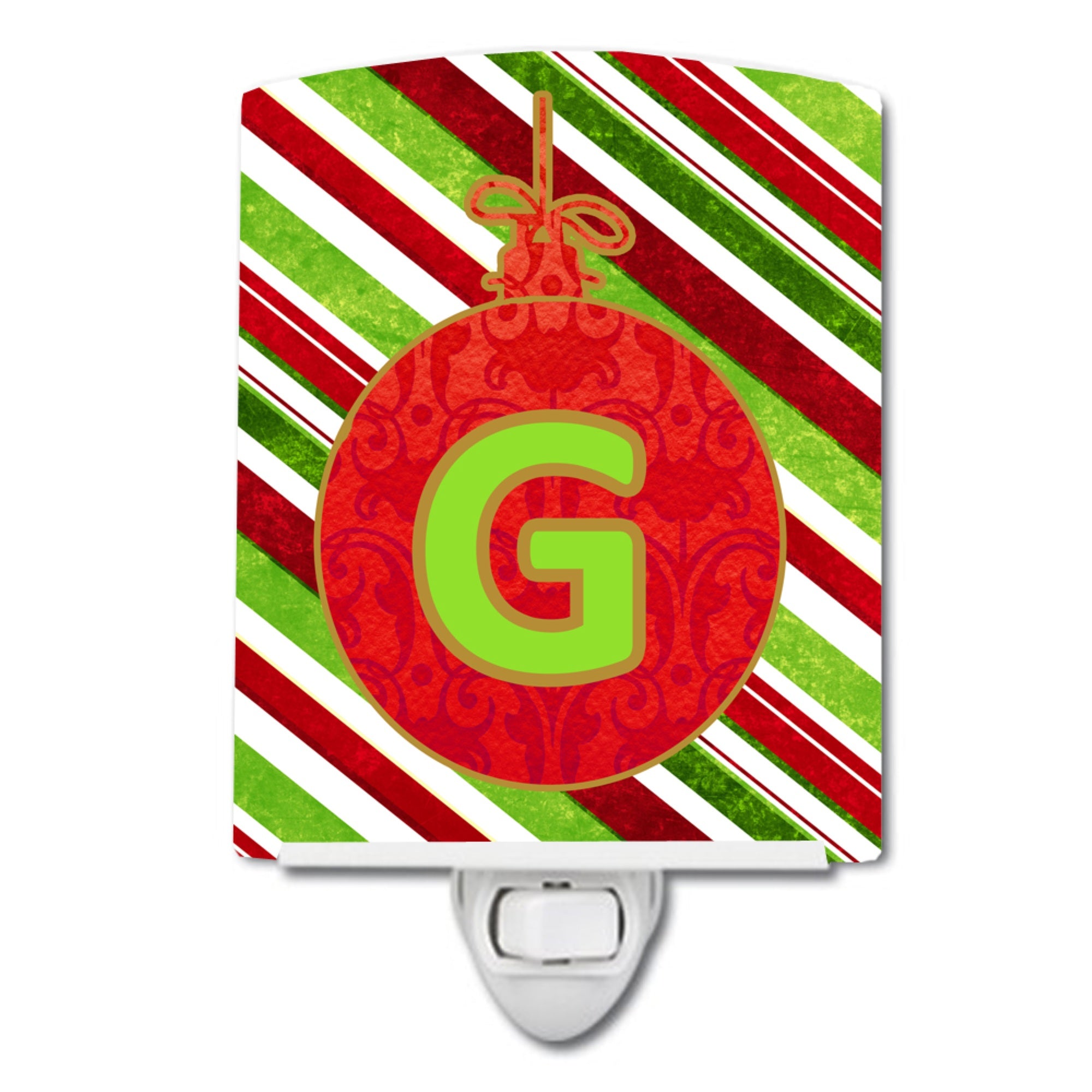  inchCarolines Treasures Christmas Oranment Holiday Initial Letter G Ceramic Night Light, 6x4, Multicolor inch