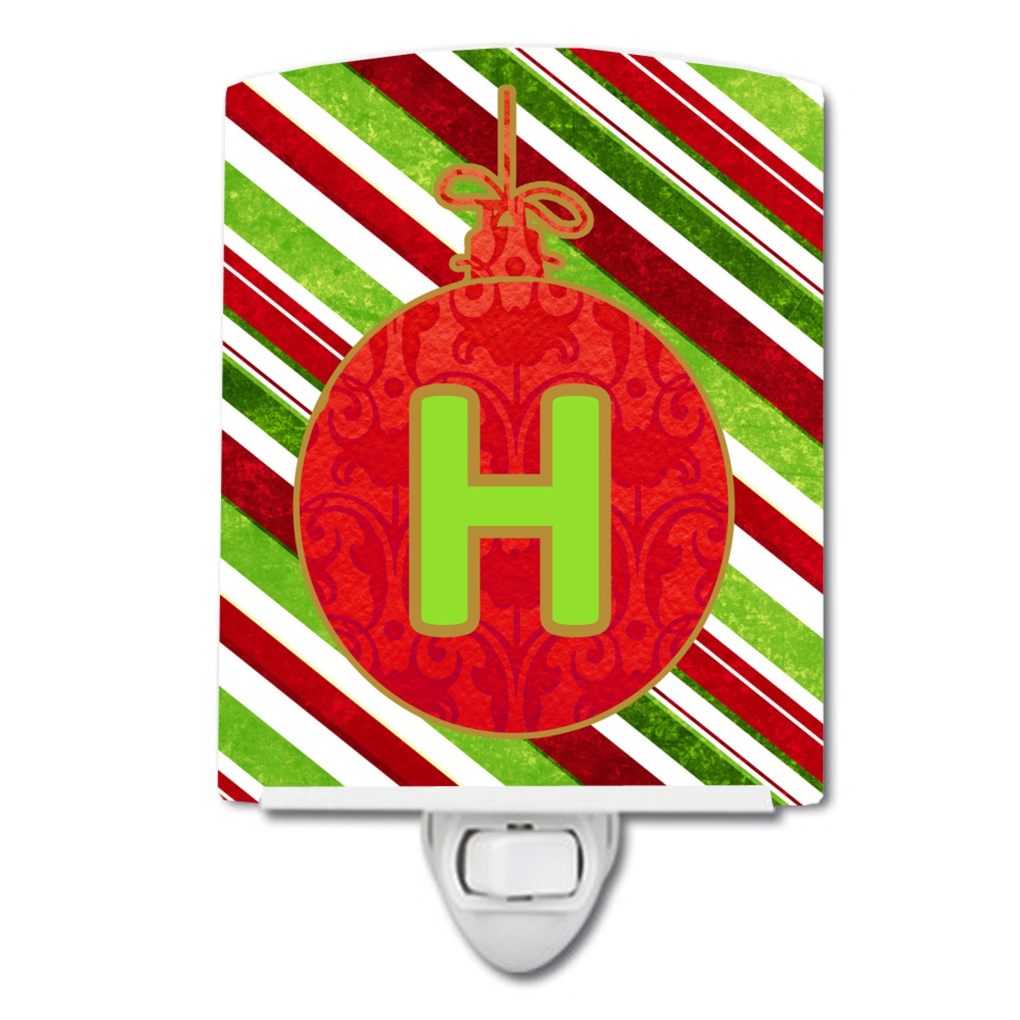  inchCarolines Treasures Christmas Oranment Holiday Initial Letter H Ceramic Night Light, 6x4, Multicolor inch