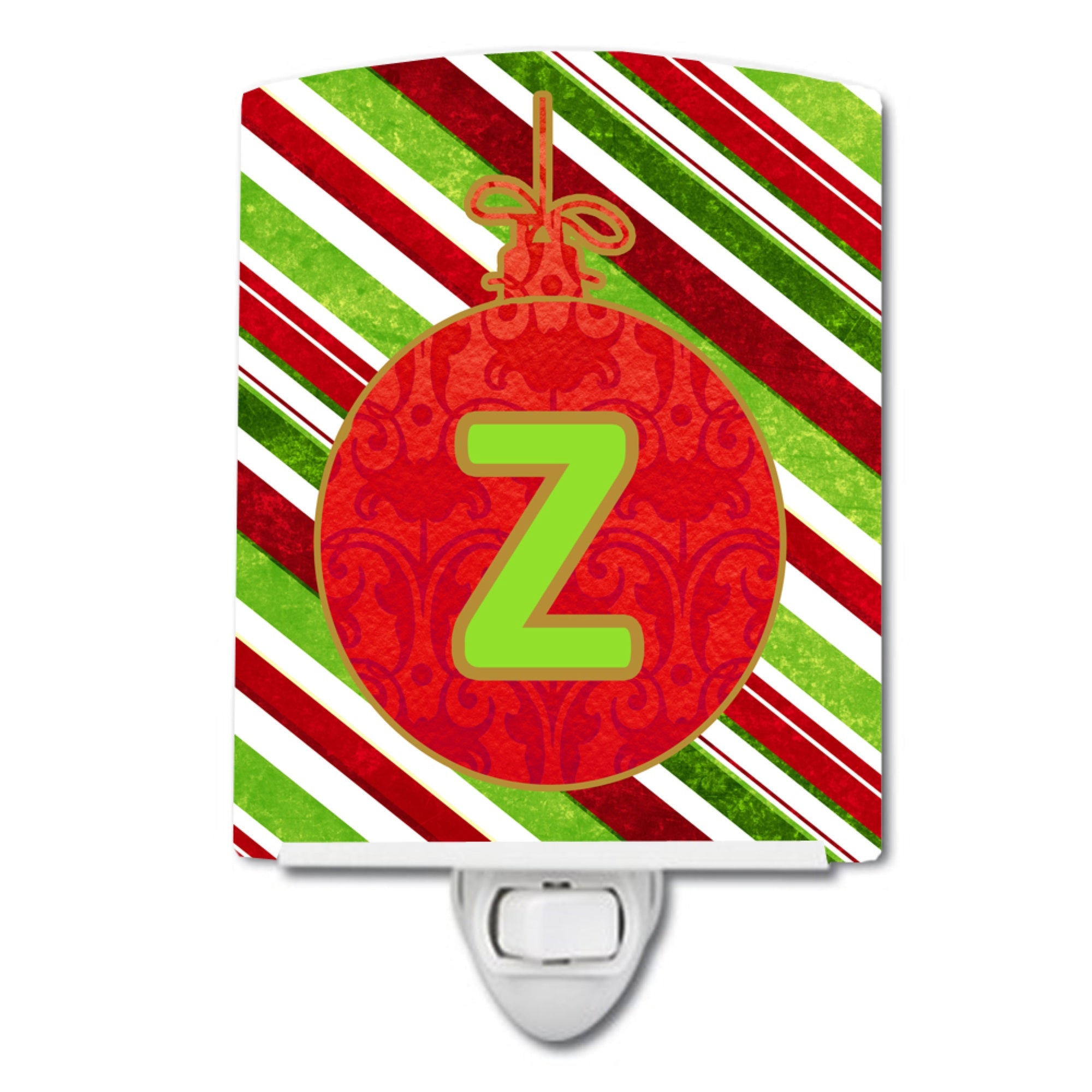  inchCarolines Treasures Christmas Oranment Holiday Initial Letter Z Ceramic Night Light, 6x4, Multicolor inch