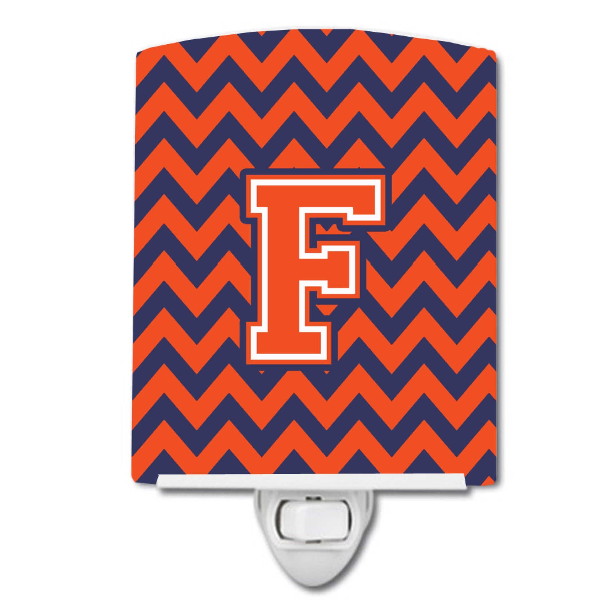  inchCarolines Treasures Letter F Chevron Orange and Blue Night Light, 6x4, Multicolor inch