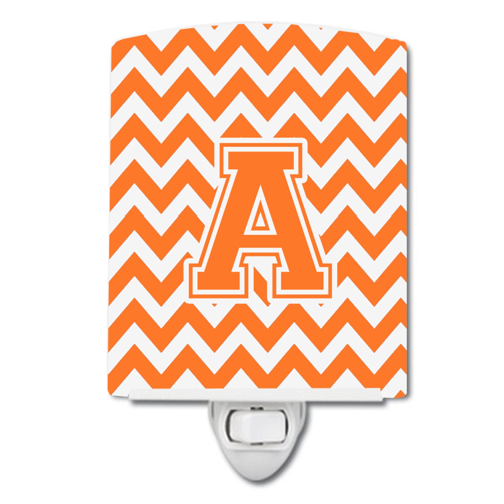  inchCarolines Treasures Letter A Chevron Orange and White Ceramic Night Light, 6x4, Multicolor inch