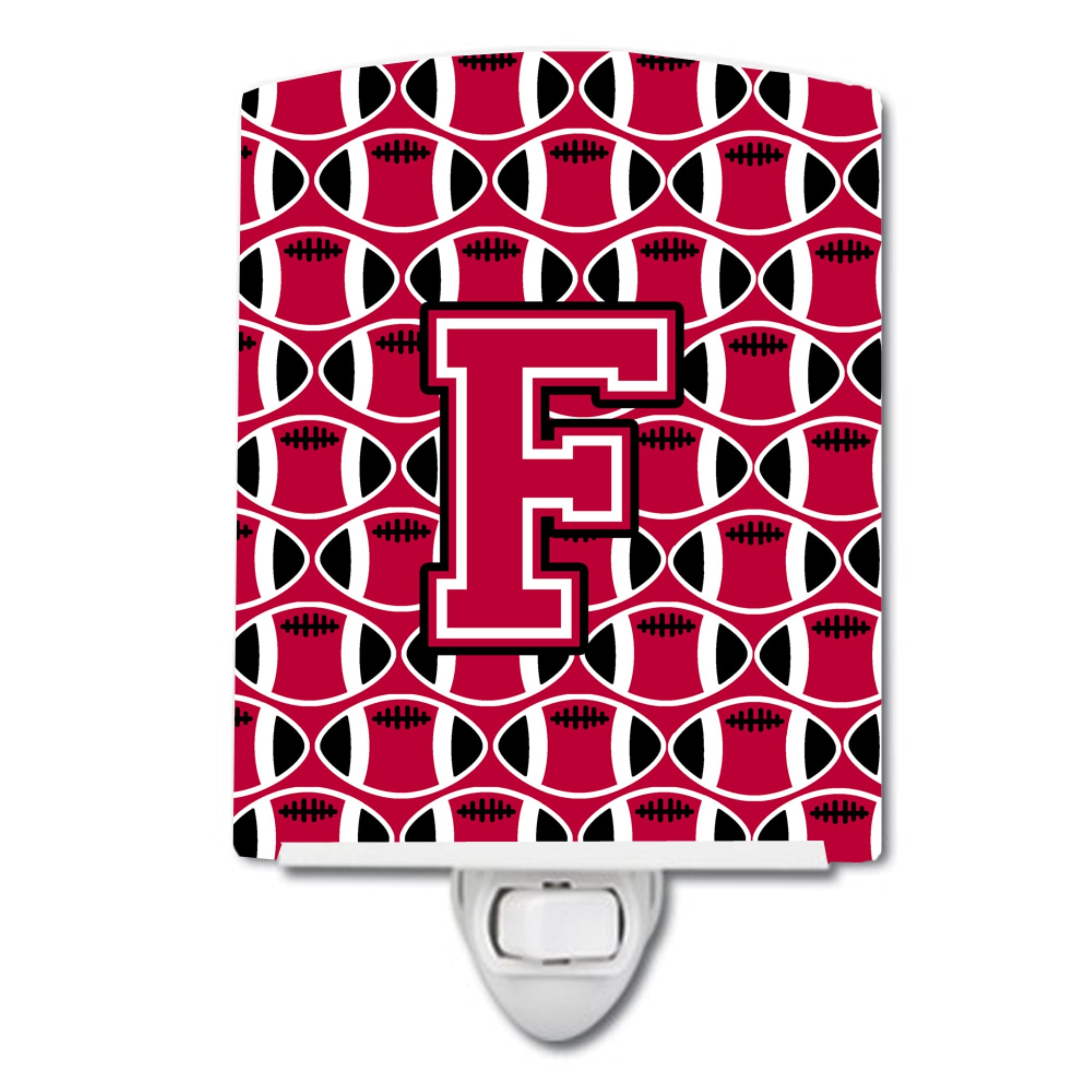  inchCarolines Treasures Letter F Football Crimson and White Night Light, 6x4, Multicolor inch