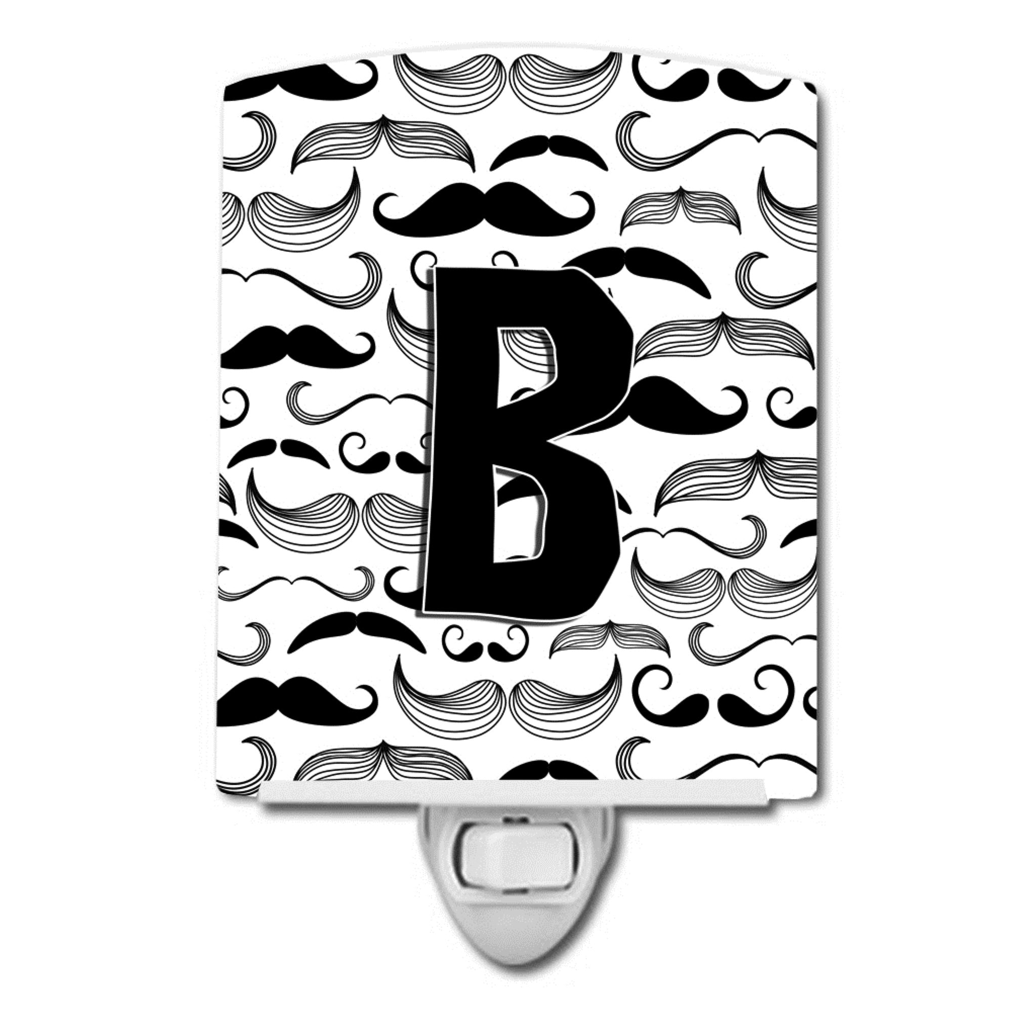  inchCarolines Treasures Letter B Moustache Initial Ceramic Night Light, 6x4, Multicolor inch