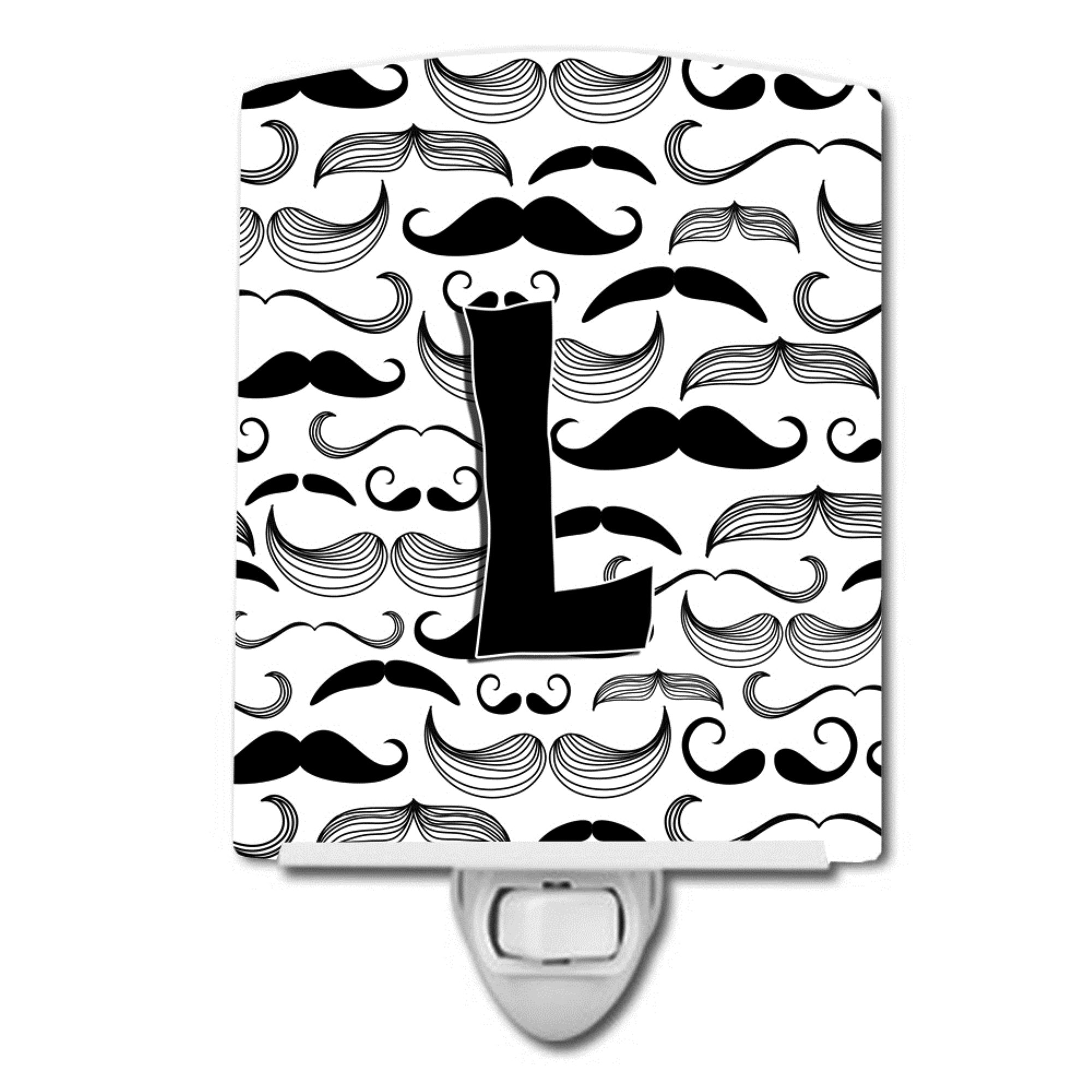  inchCarolines Treasures Letter L Moustache Initial Ceramic Night Light, 6x4, Multicolor inch
