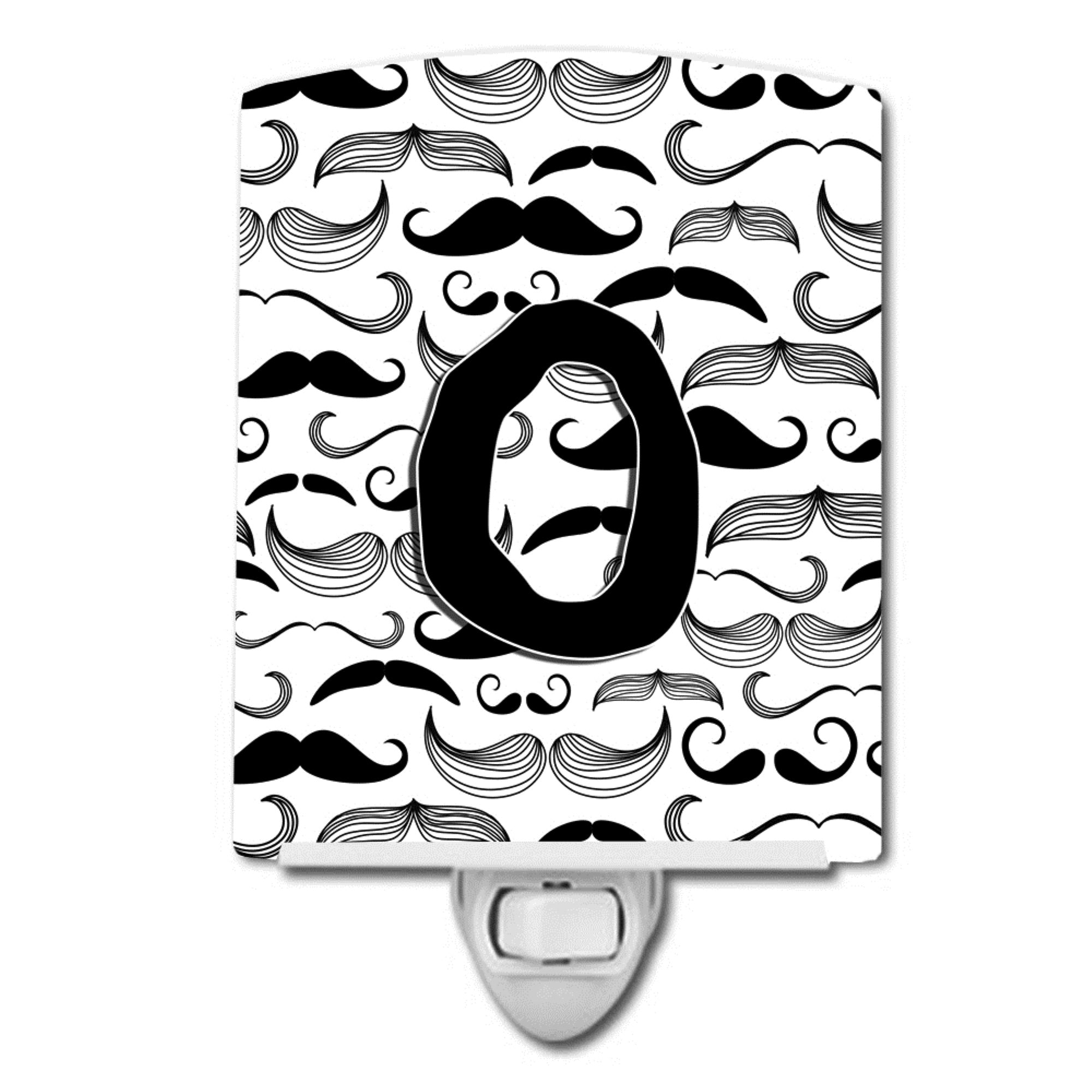  inchCarolines Treasures Letter O Moustache Initial Ceramic Night Light, 6x4, Multicolor inch