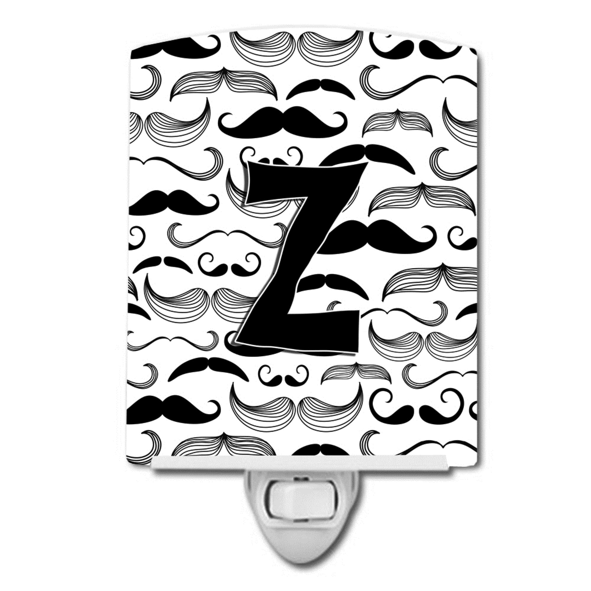  inchCarolines Treasures Letter Z Moustache Initial Ceramic Night Light, 6x4, Multicolor inch